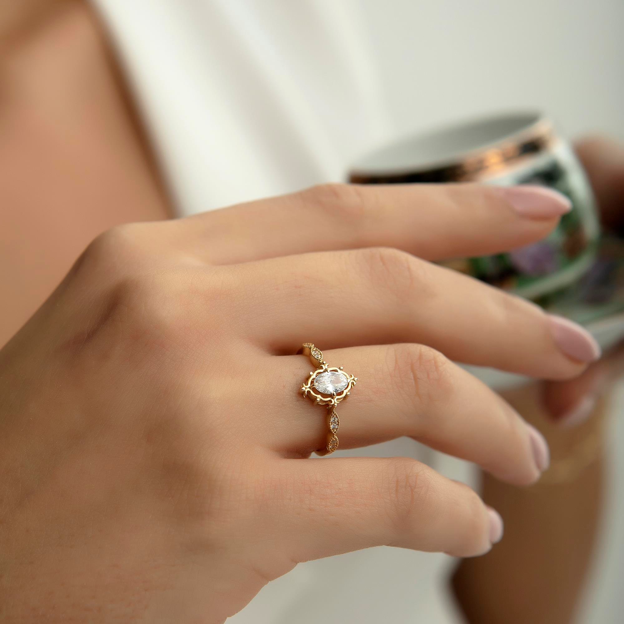 14K Gold Princess Ring