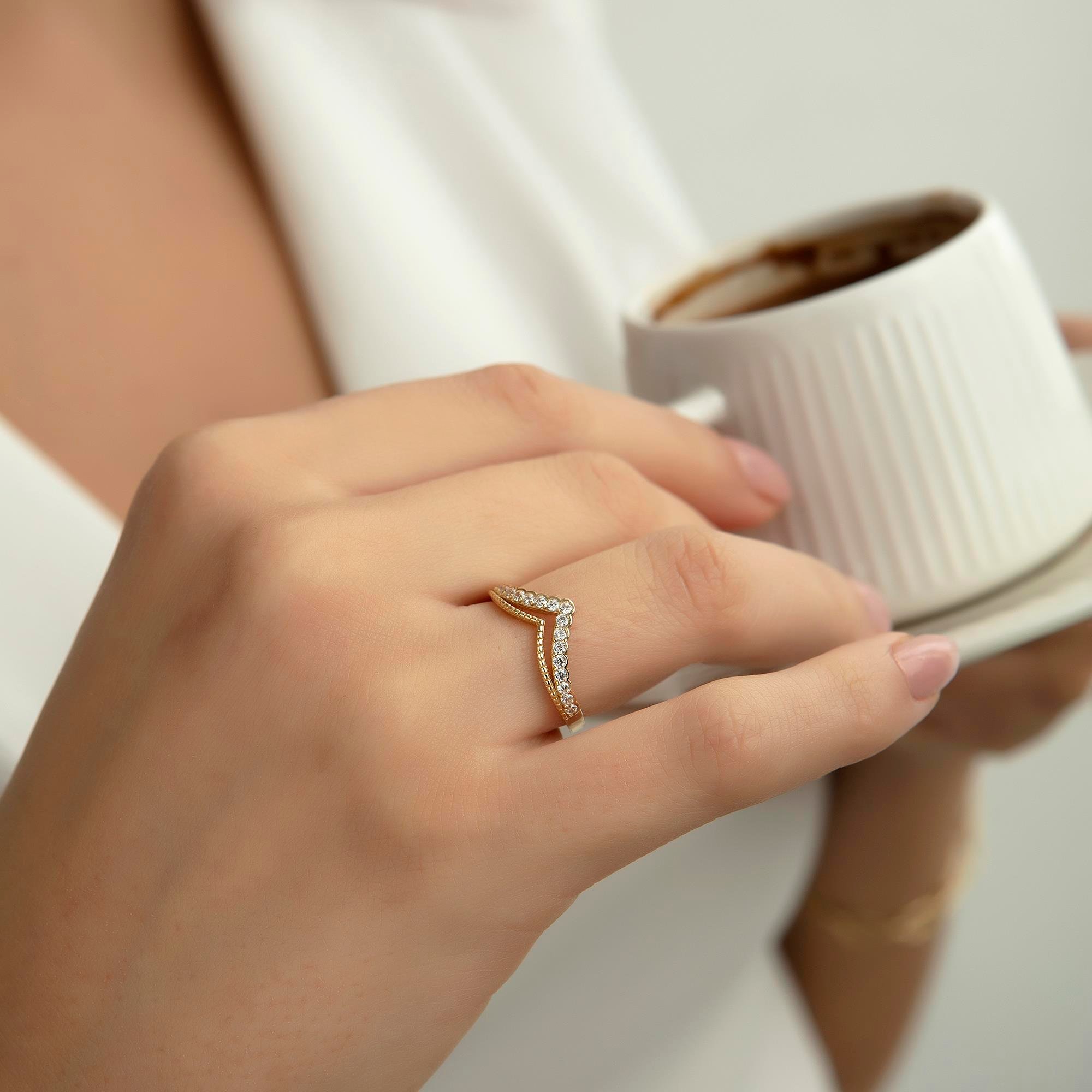 14K Gold Princess Ring