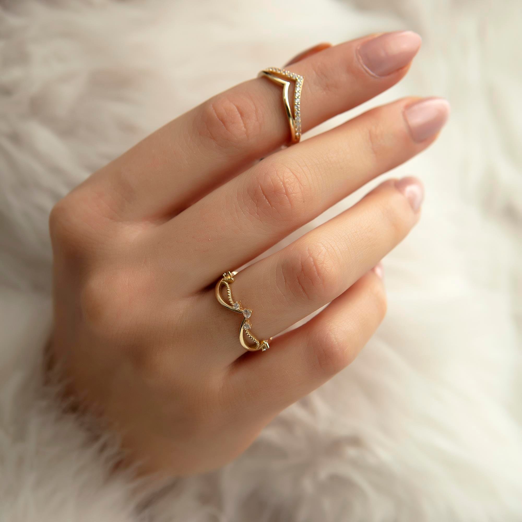 14K Gold Princess Ring