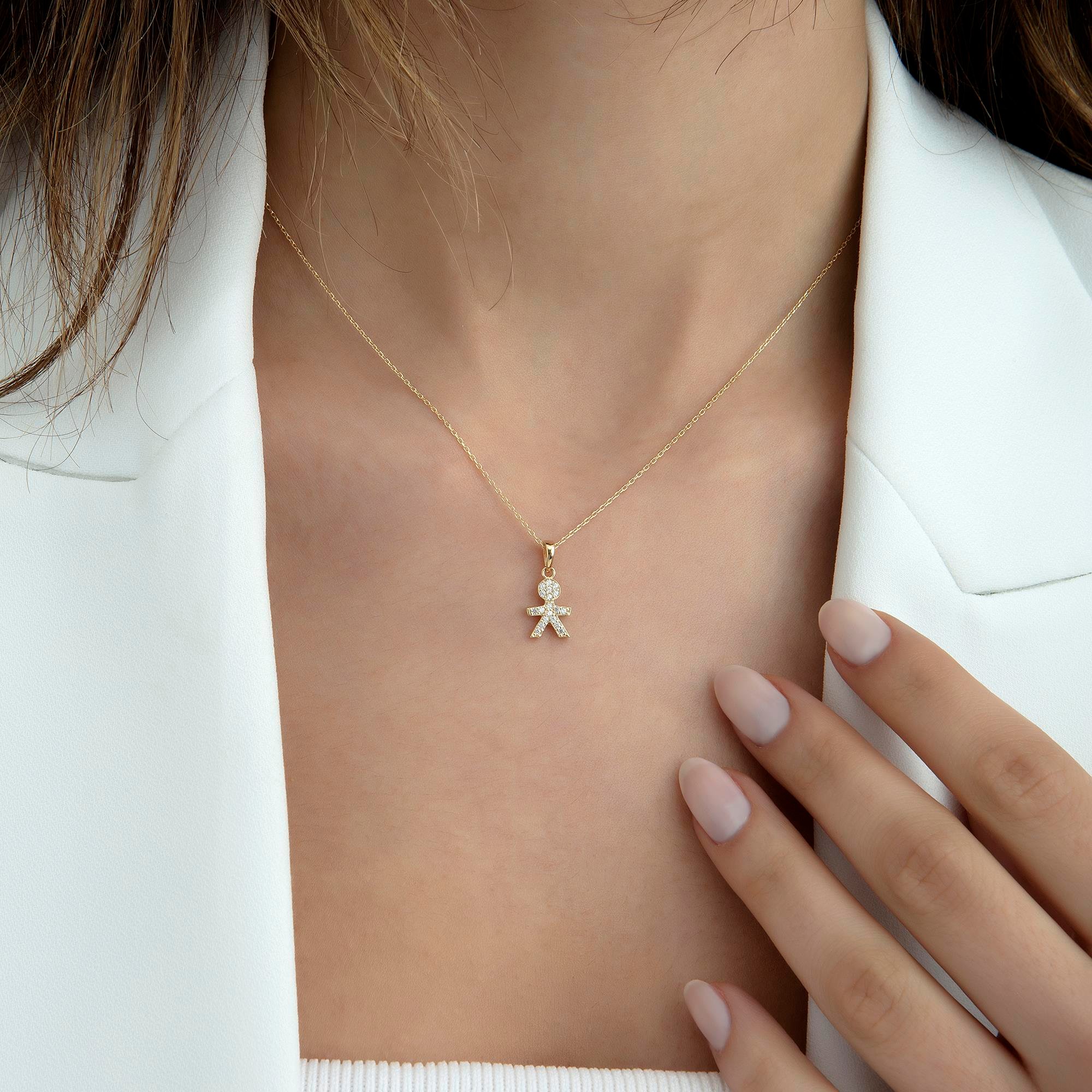 14 Ayar Altın Rose Çocuk Kolye