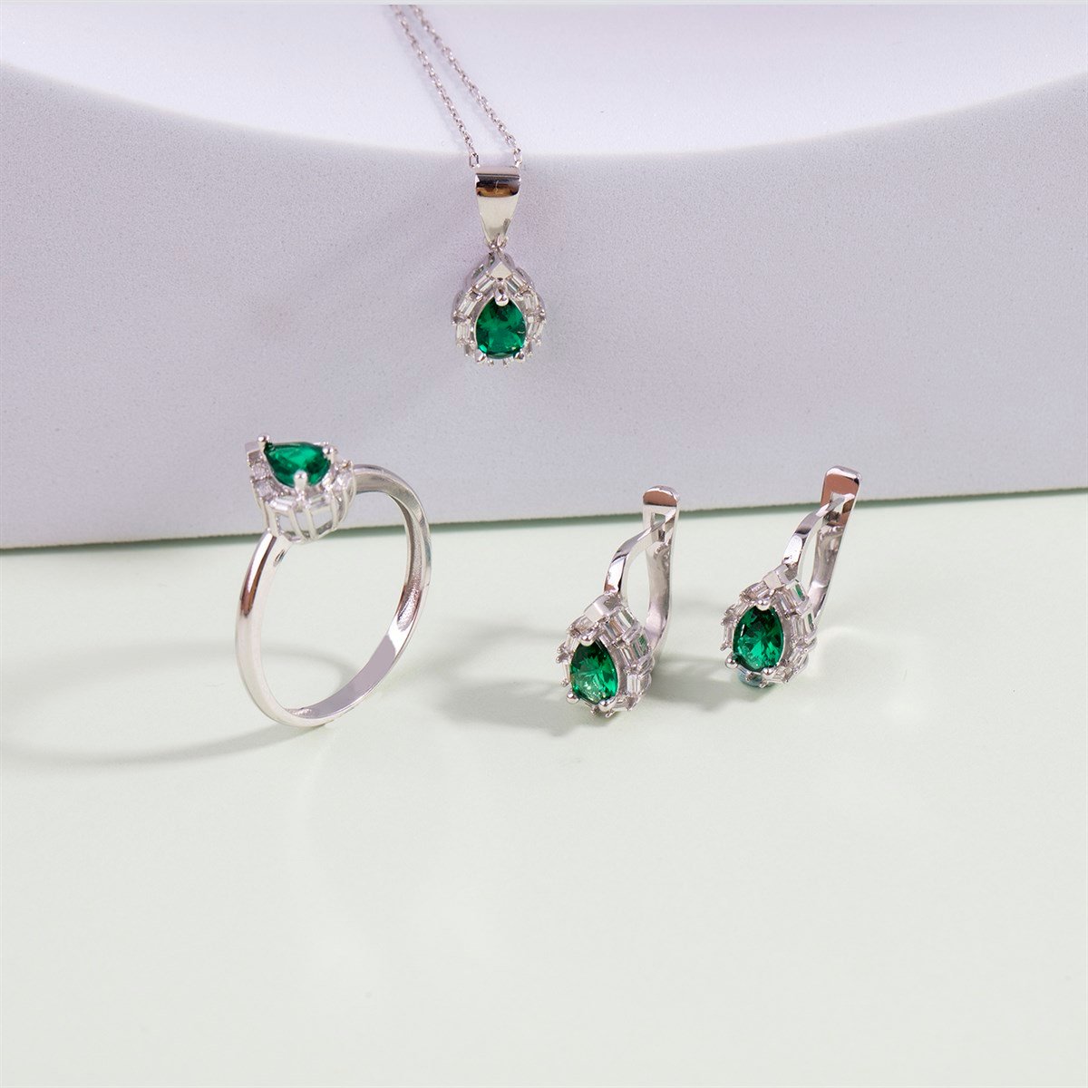 14 Ayar Altın Su Damlası Set 