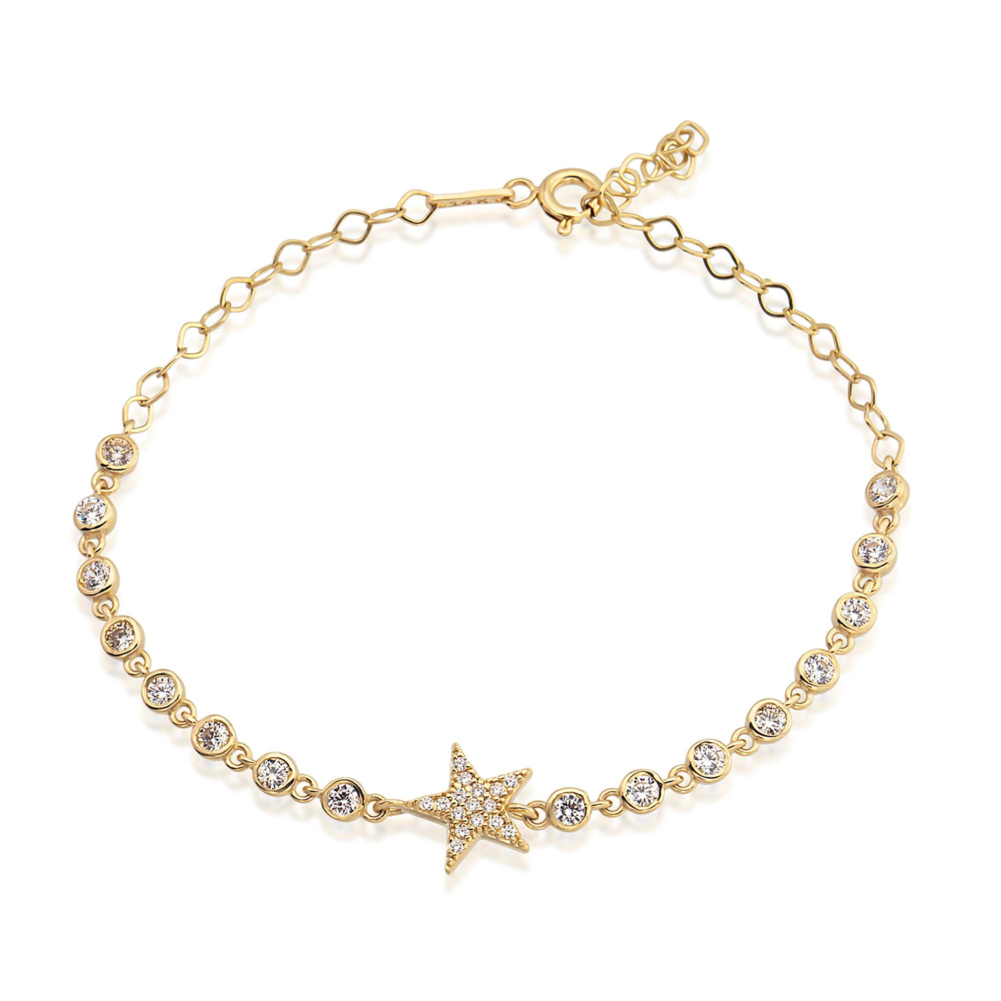 14K Gold Star Bracelet
