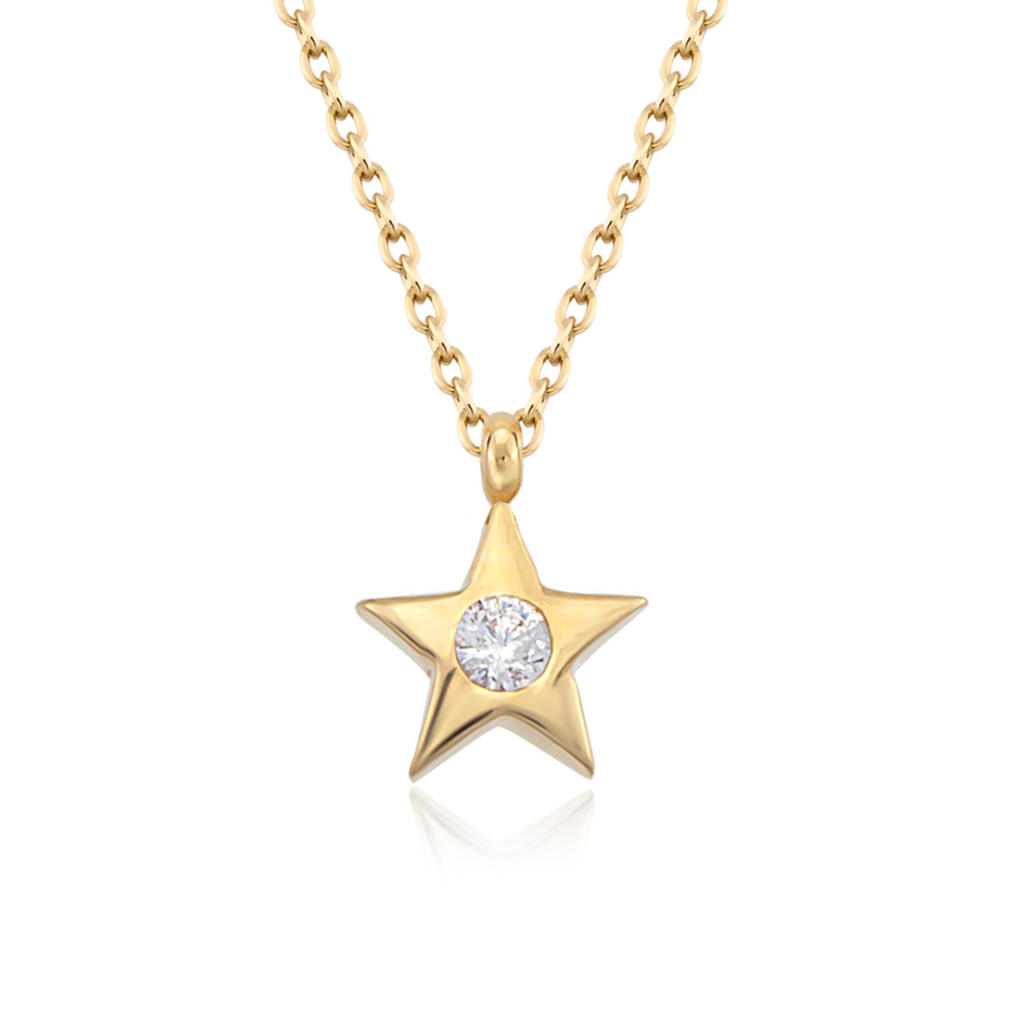 14K Gold Star Crispy Necklace