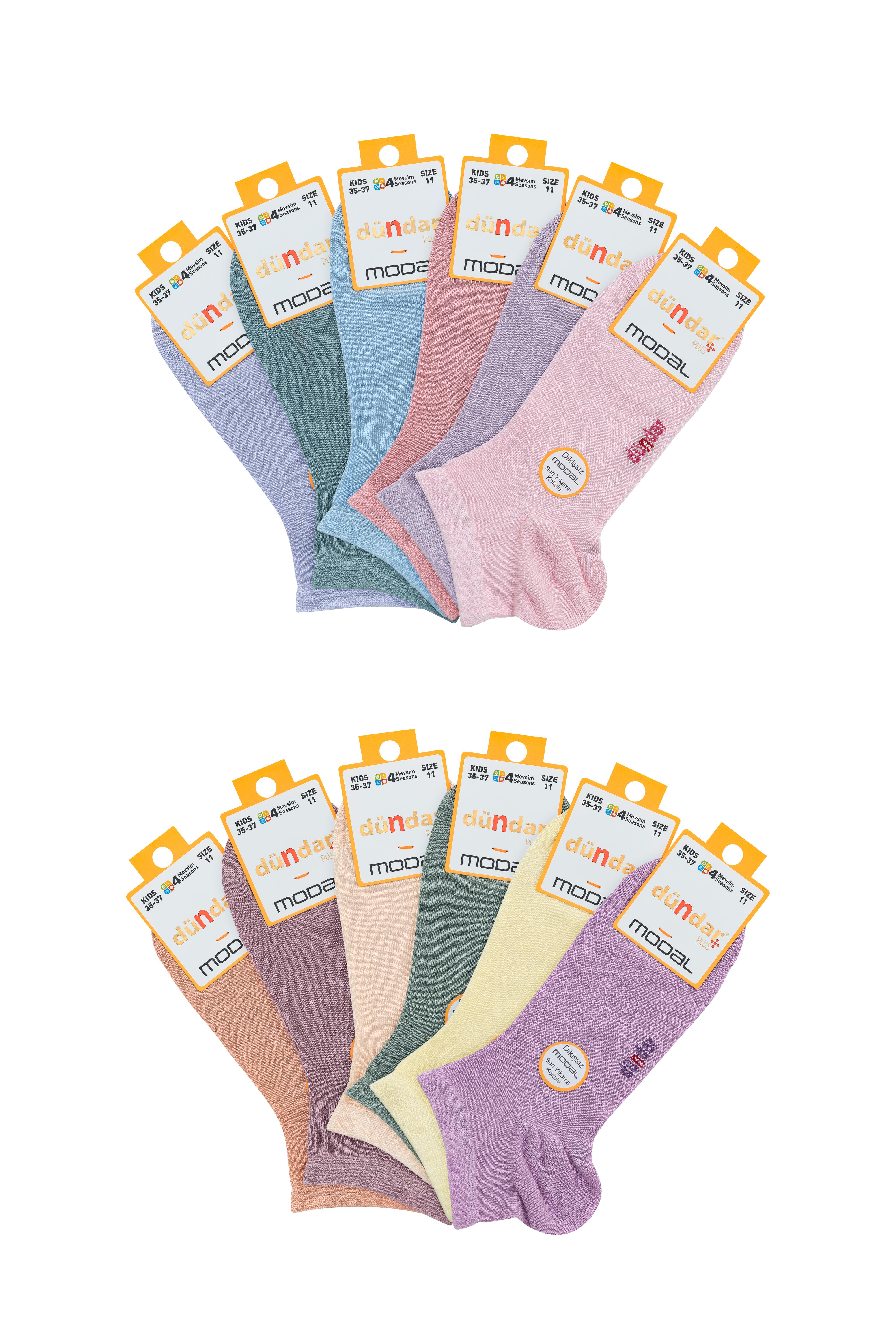 4 Mevsim 12'li Çocuk Modal Soket (Patik) 