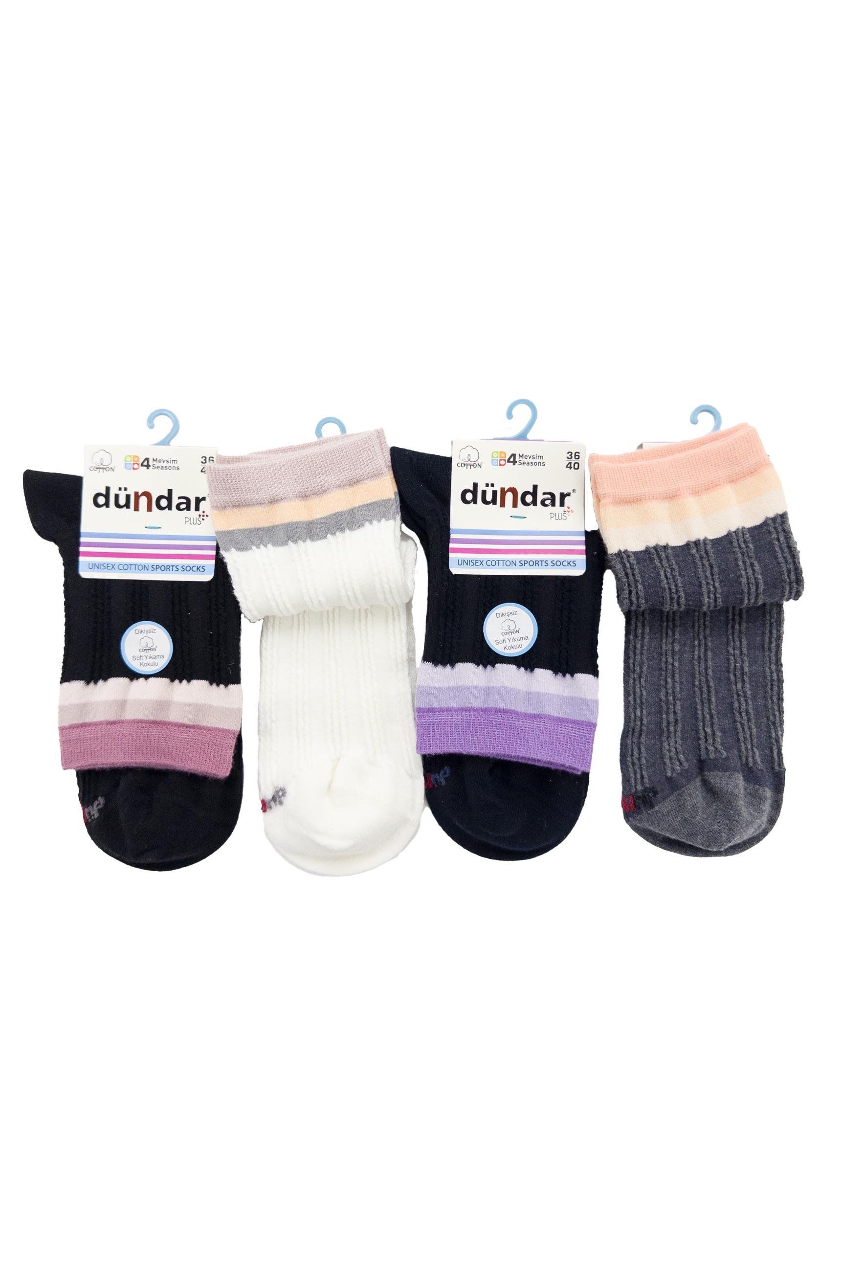 4 Mevsim 12'li Unisex Pamuklu Sports Çorap 36-40