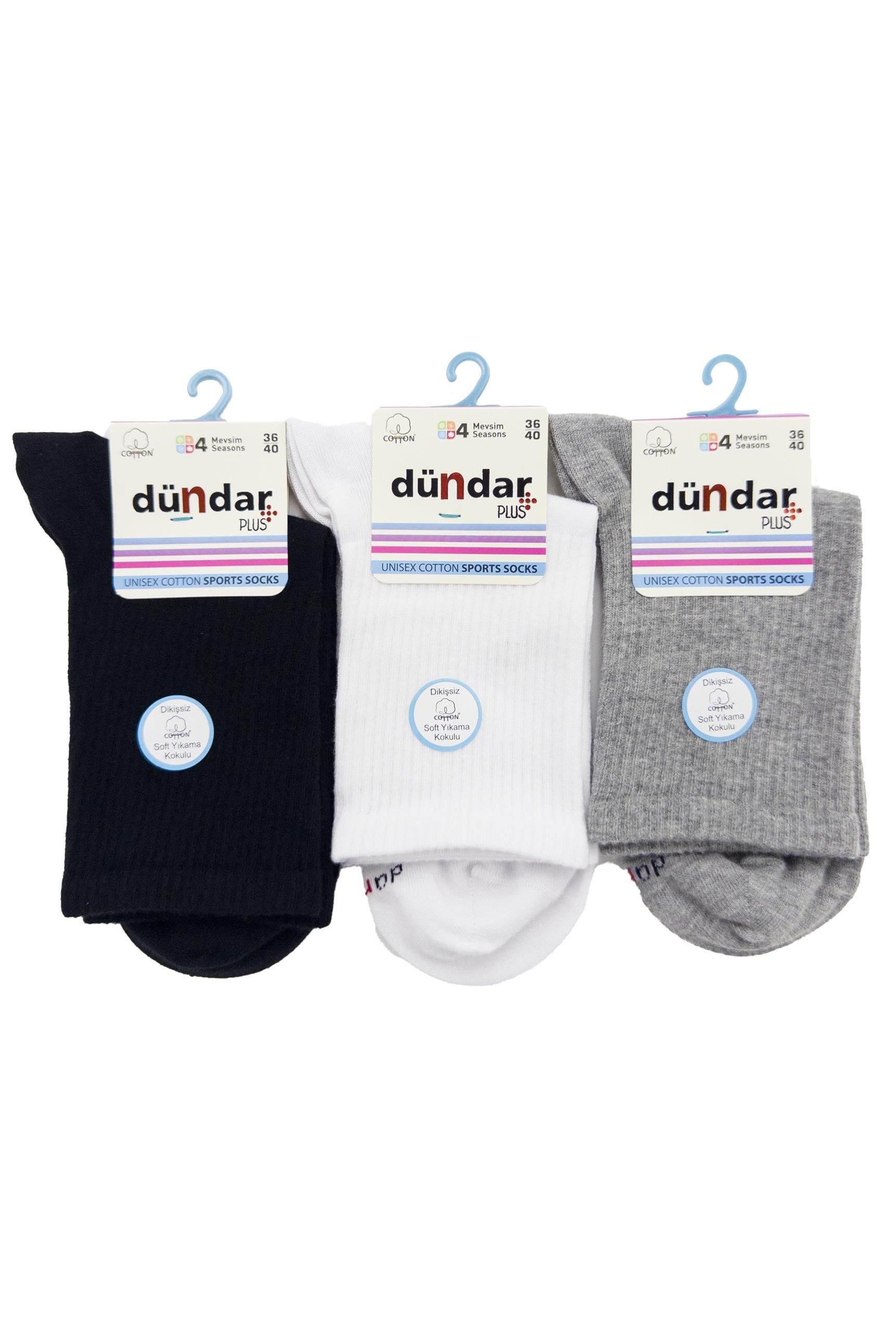 4 Mevsim 12'li Unisex Pamuklu Sports Çorap 36-40