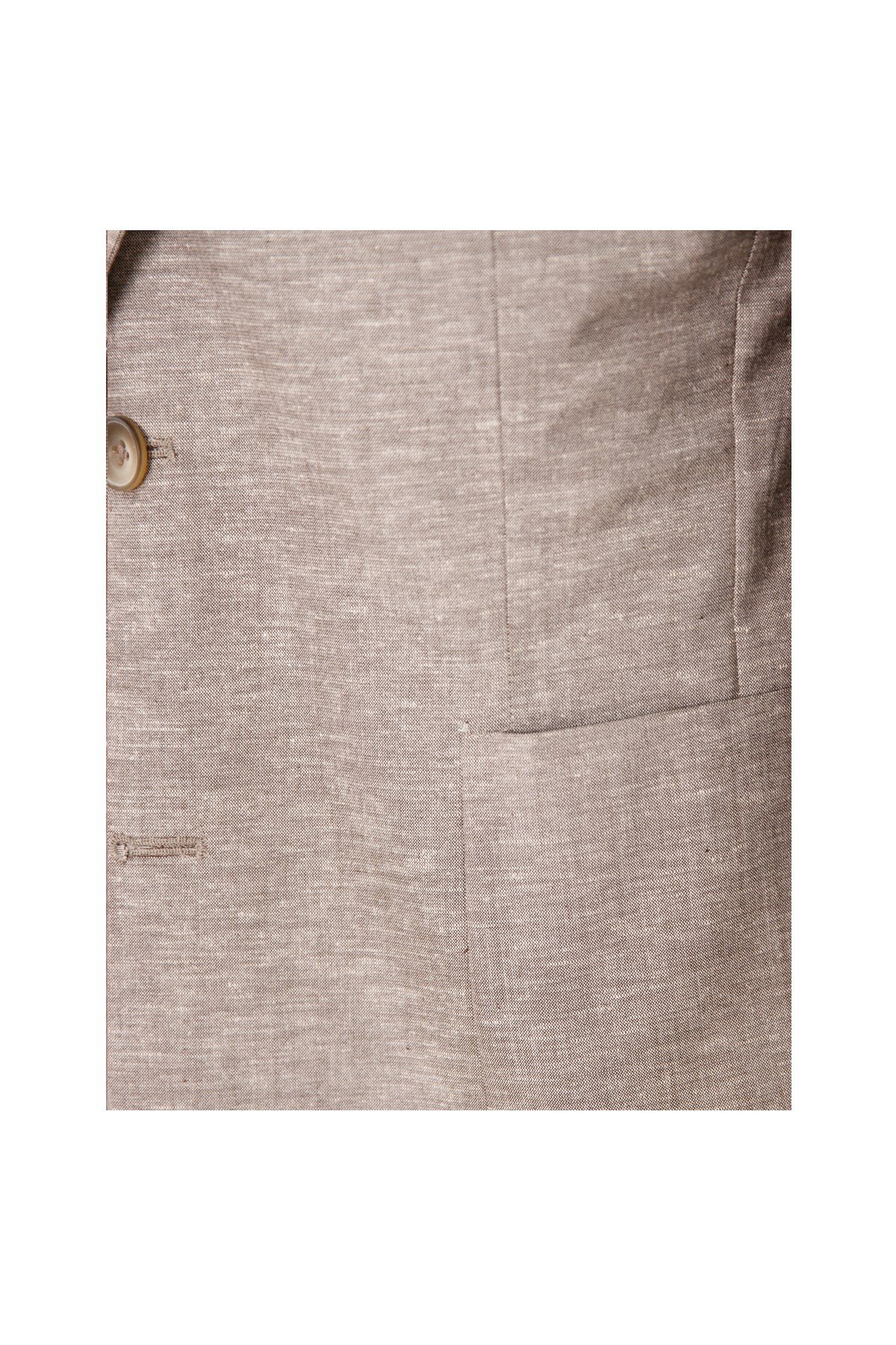 AÇIK KAHVERENGİ Comfort Fit Casual Keten Ceket