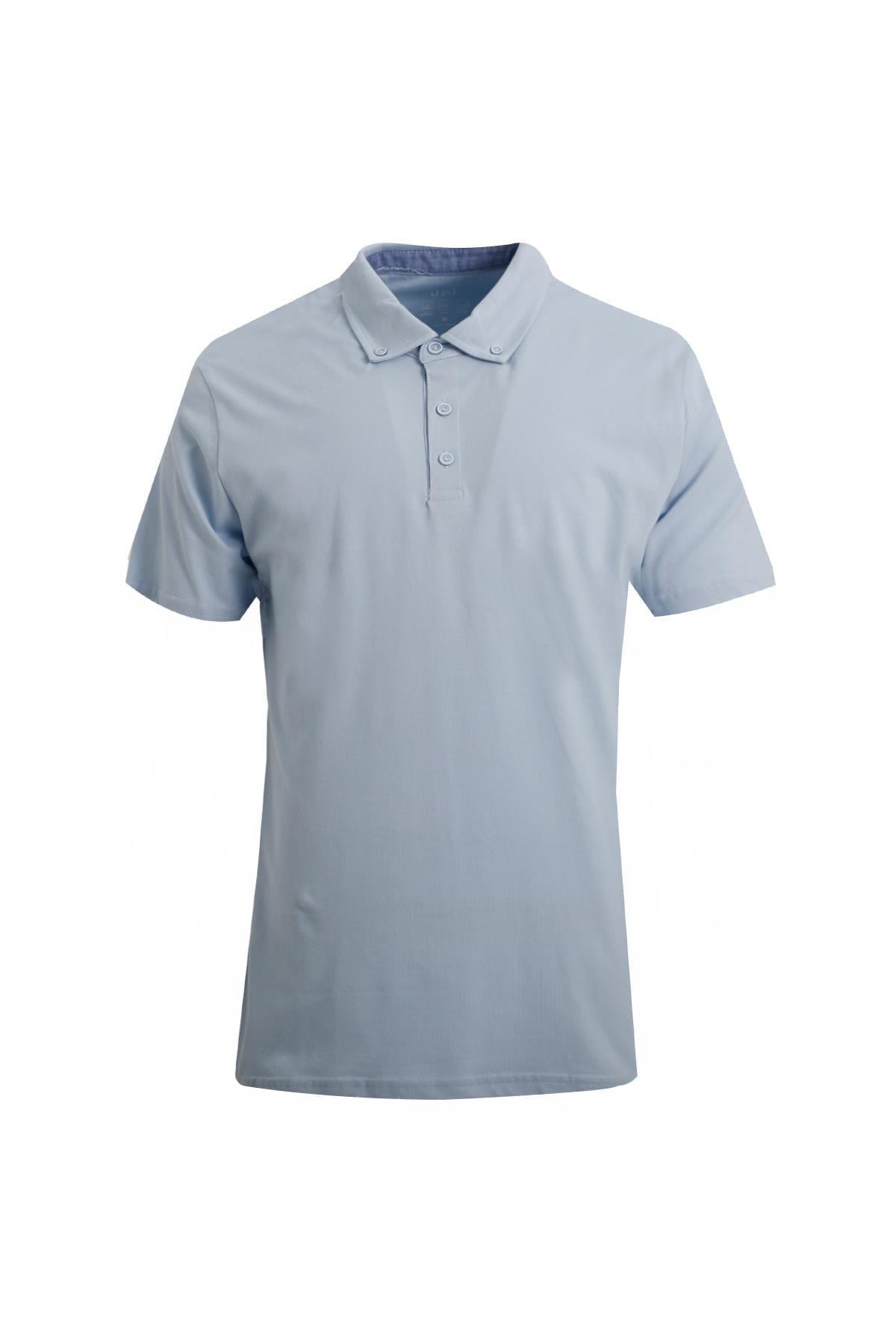 AÇIK MAVİ Comfort Fit Polo Yaka Pike T-Shirt