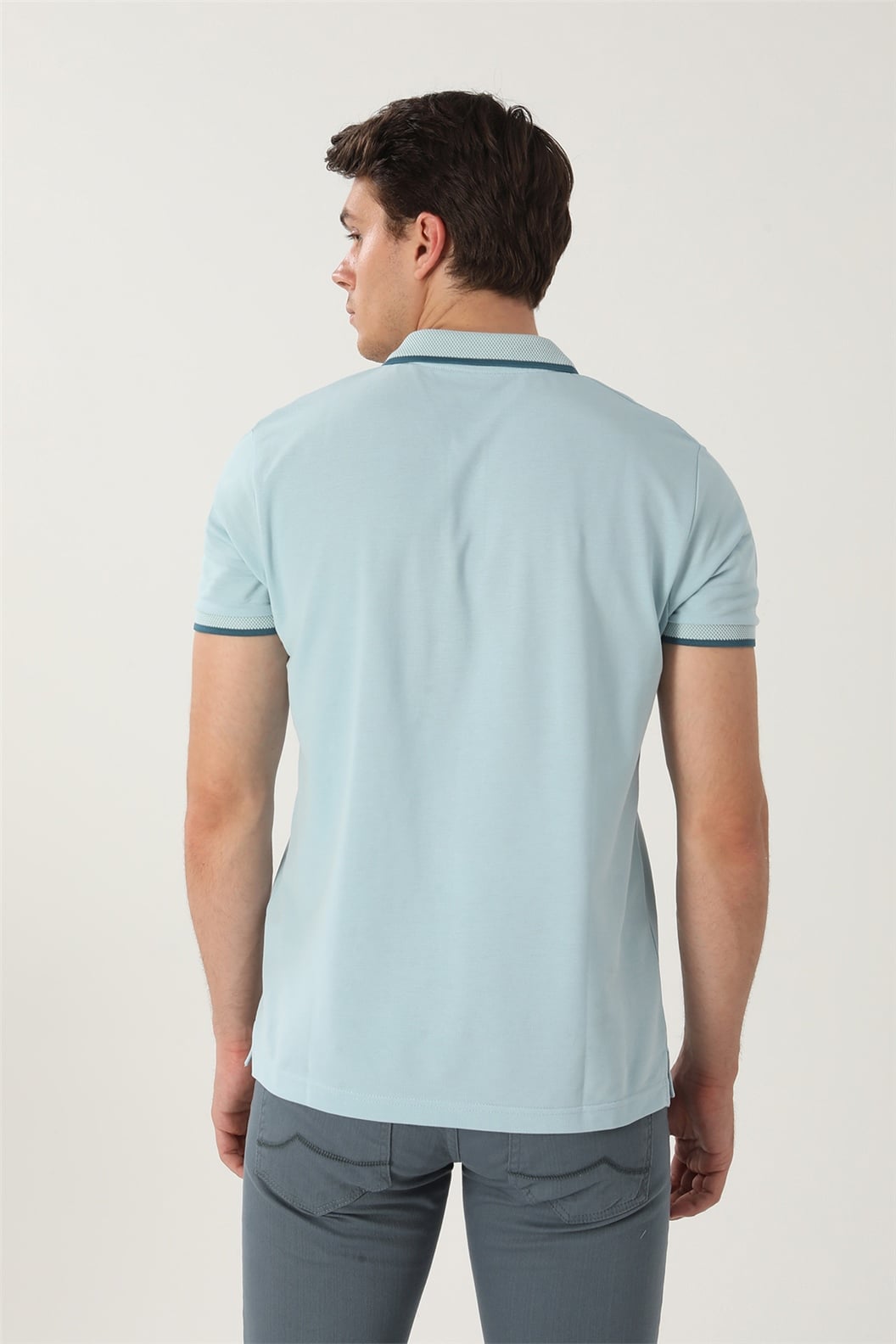 Açık Mavi Comfort Fit Polo Yaka T-Shirt