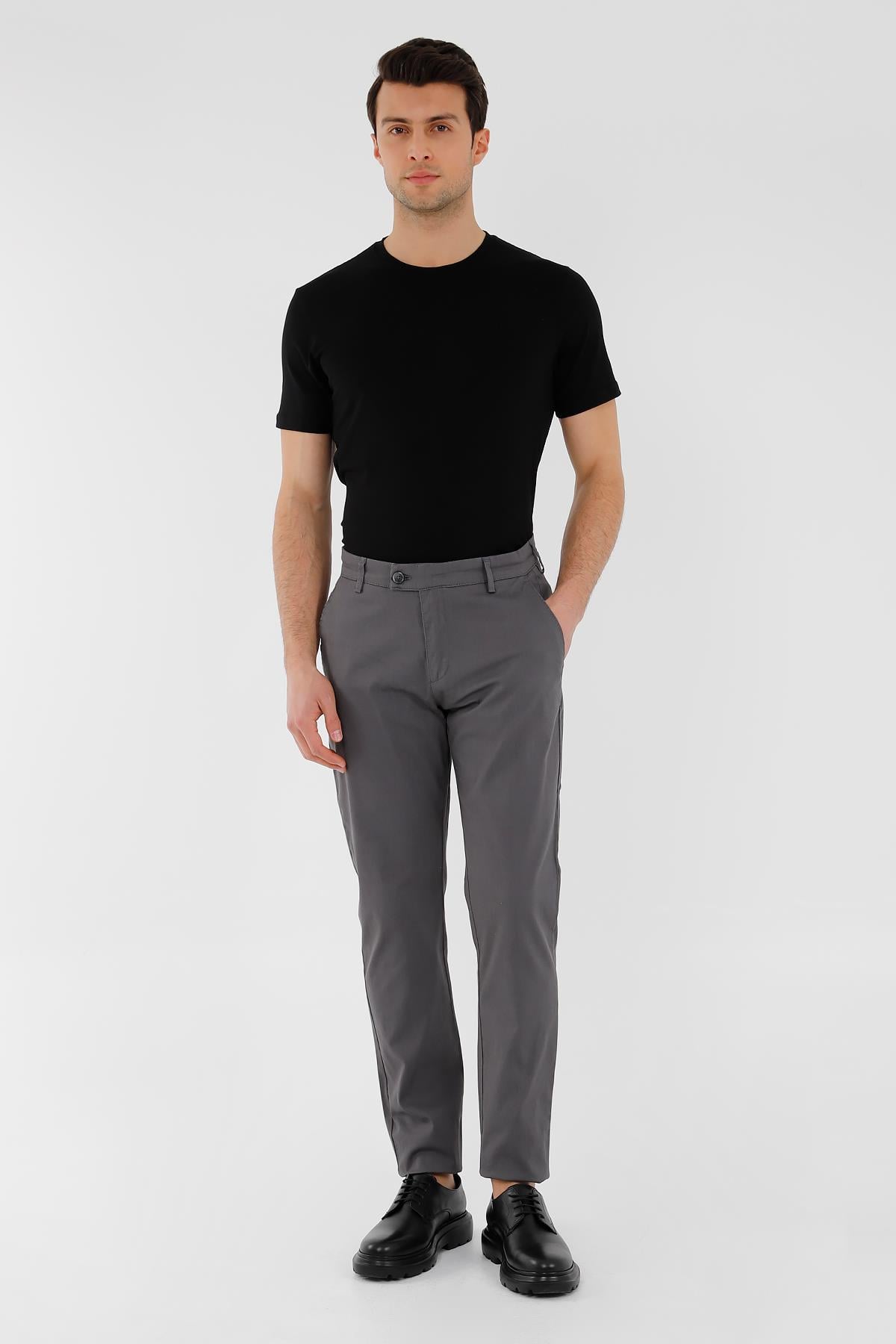 Antrasit Comfort Fit Chino Pantolon