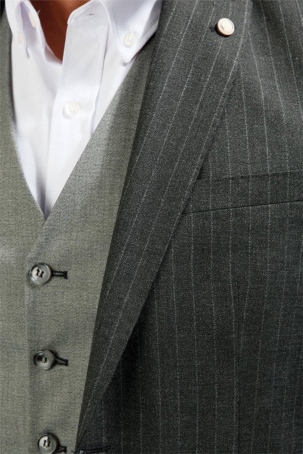 Antrasit Slim Fit 6 Drop Kombin Yelekli Takım Elbise