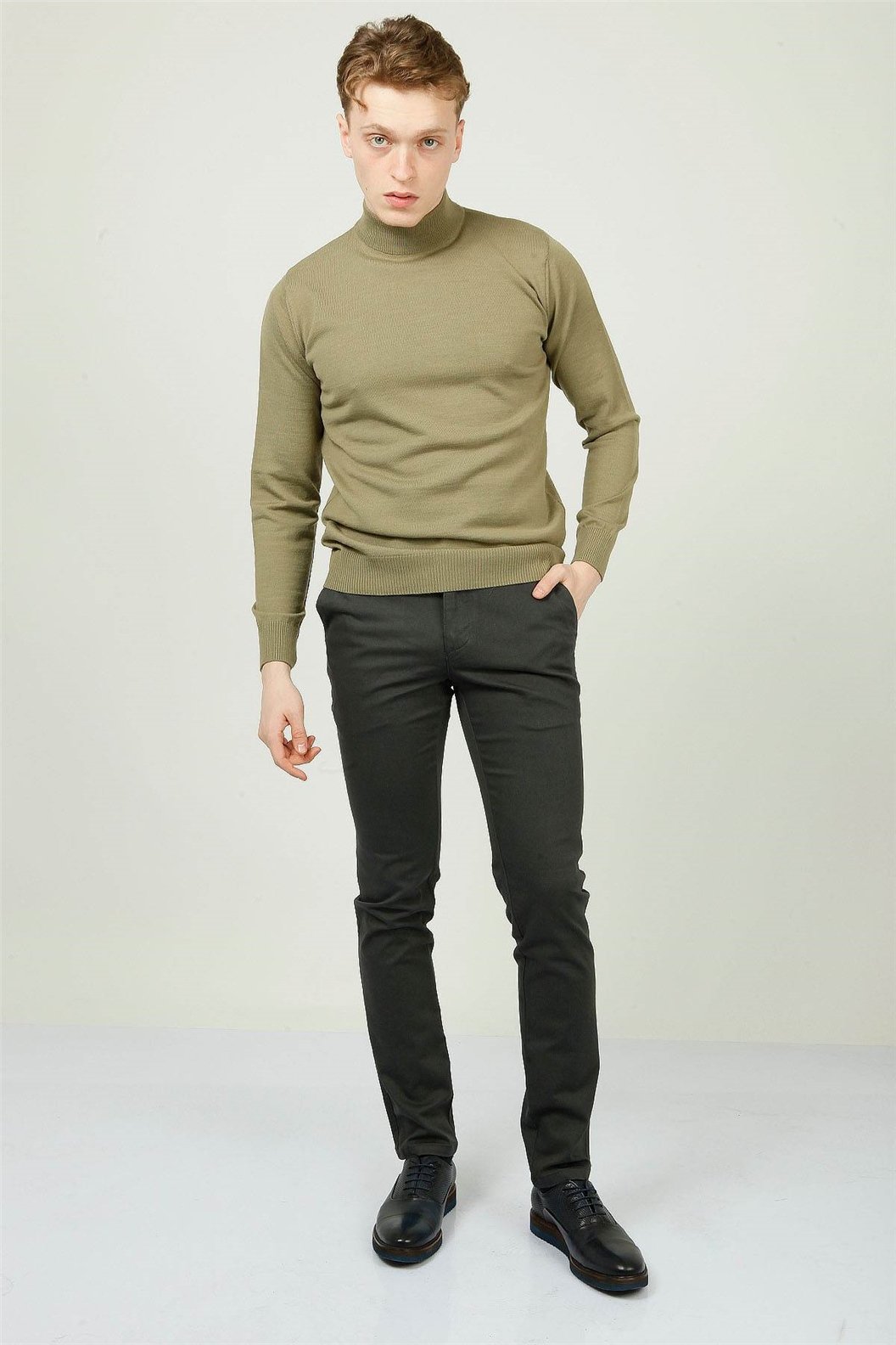 Antrasit Slim Fit Chino Pantolon