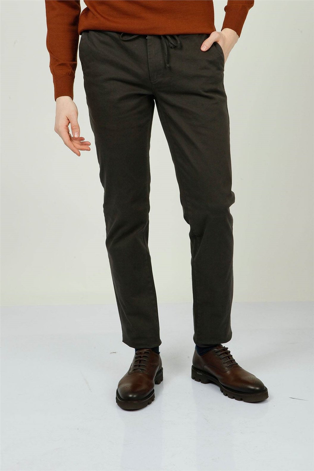 Antrasit Slim Fit Lastikli Pantolon