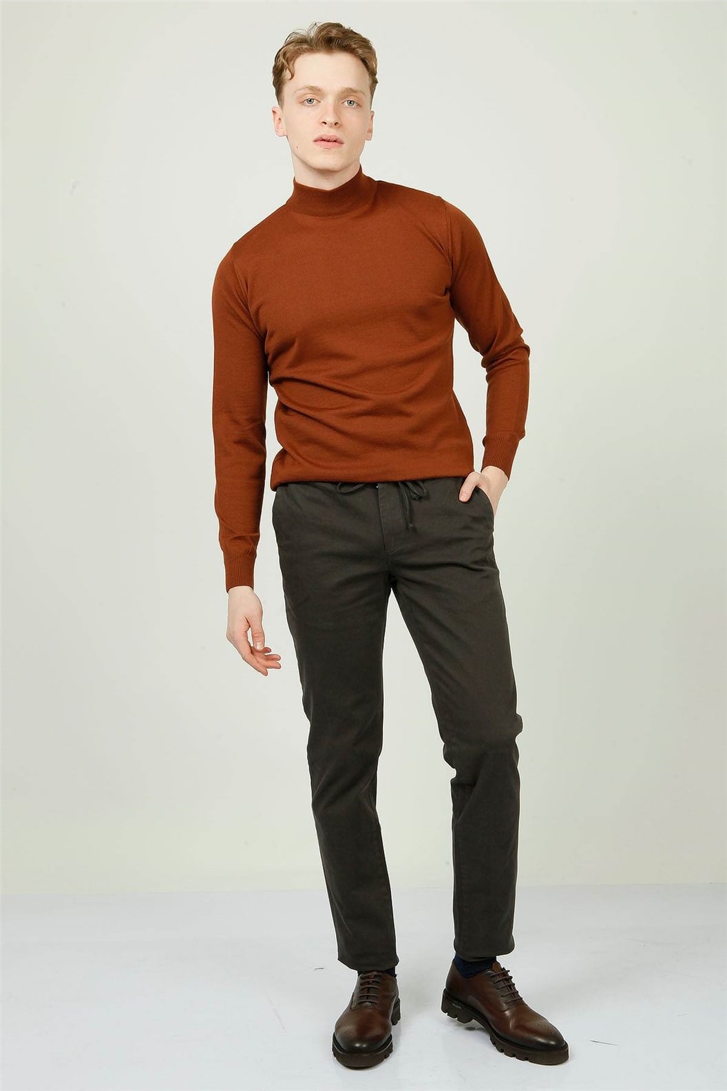 Antrasit Slim Fit Lastikli Pantolon