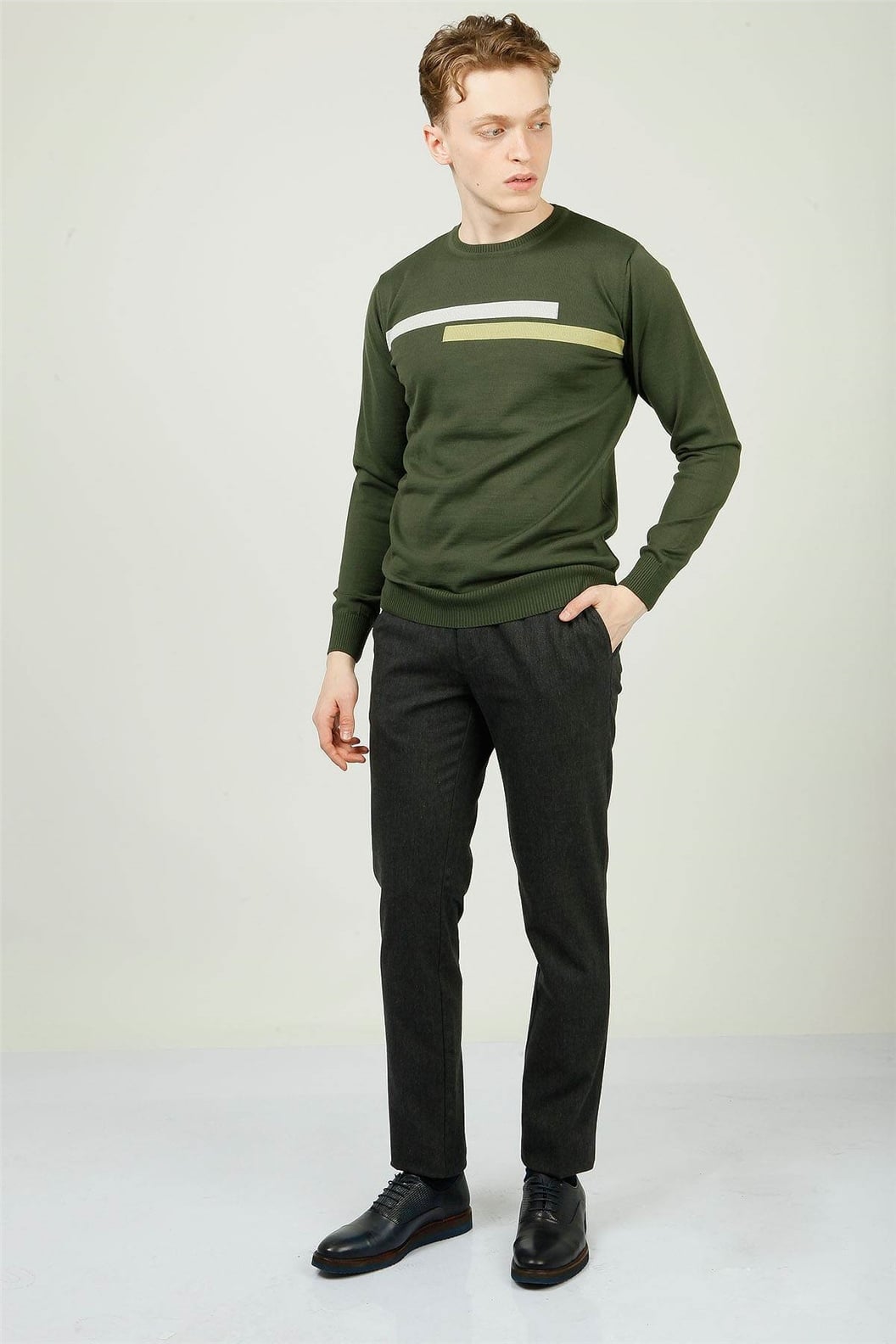 Antrasit Slim Fit Lastikli Pantolon