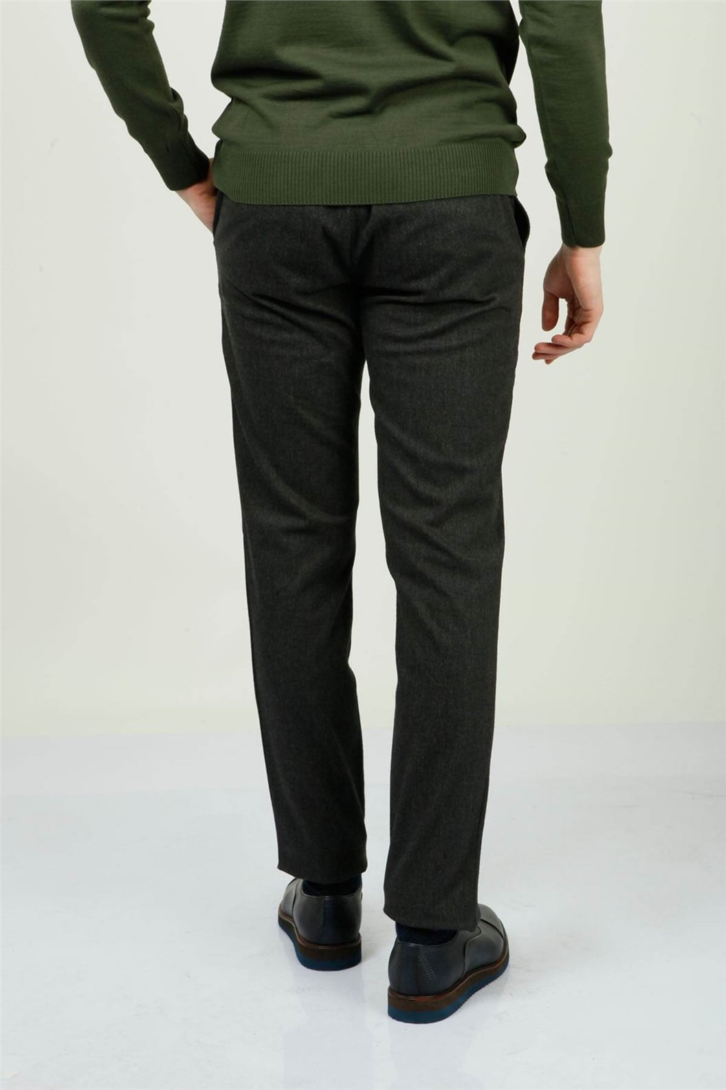 Antrasit Slim Fit Lastikli Pantolon