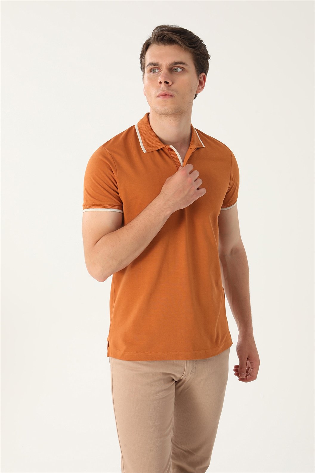 Bakır Comfort Fit Polo Yaka T-Shirt