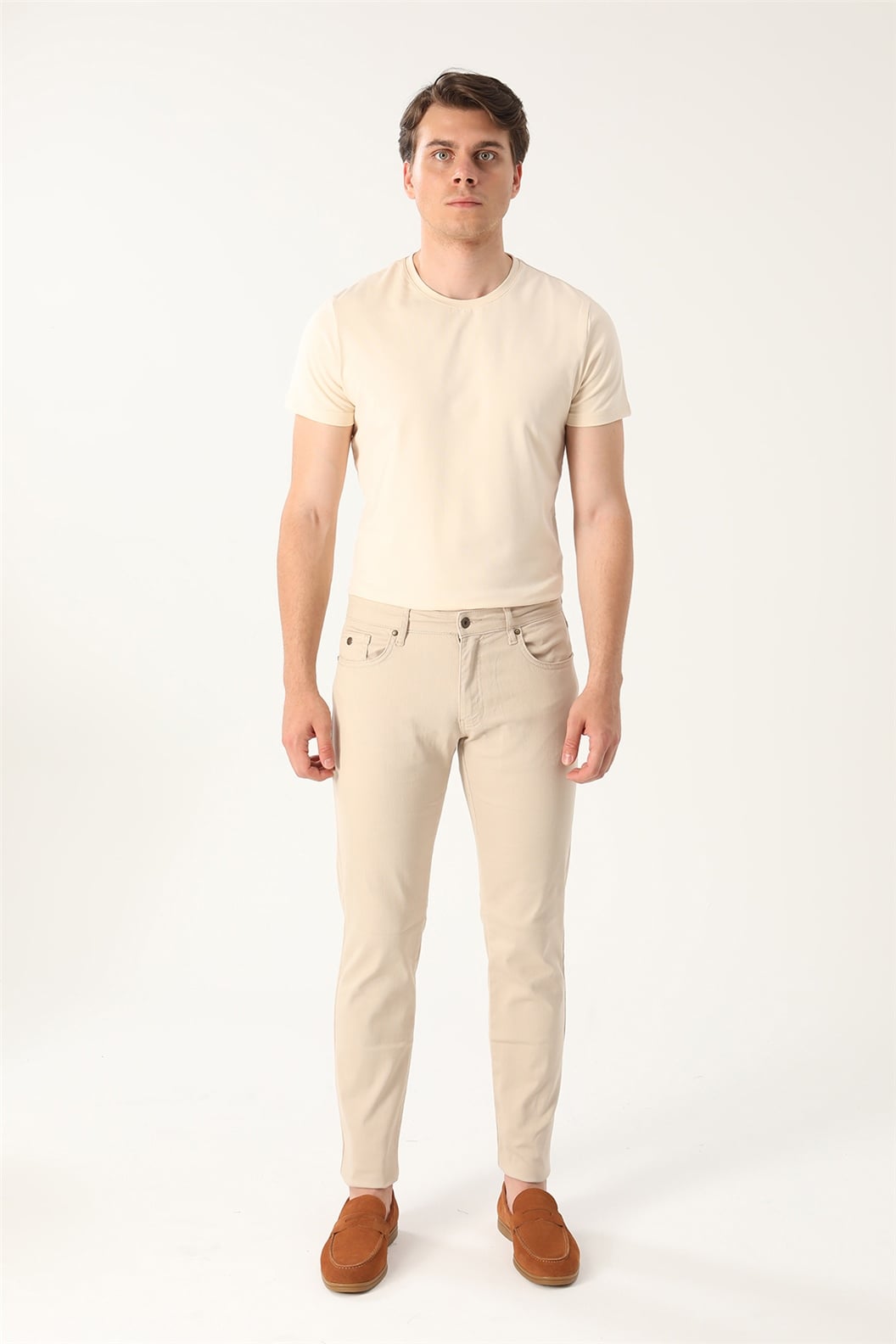 Bej Comfort Fit 5 Cep Pantolon