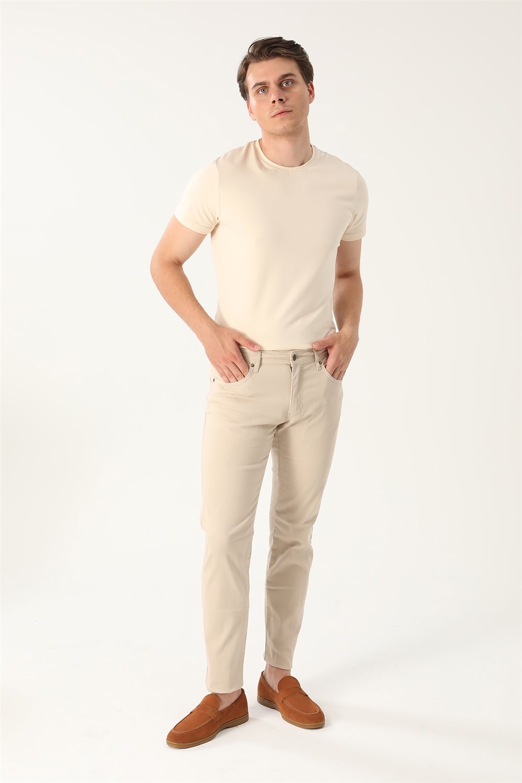 Bej Comfort Fit 5 Cep Pantolon