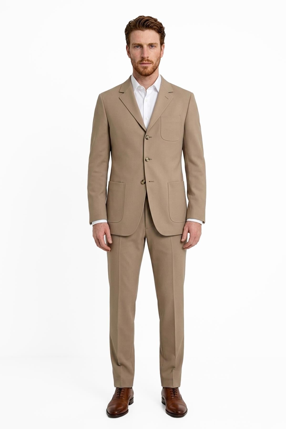 BEJ Comfort Fit 6 Drop Takım Elbise