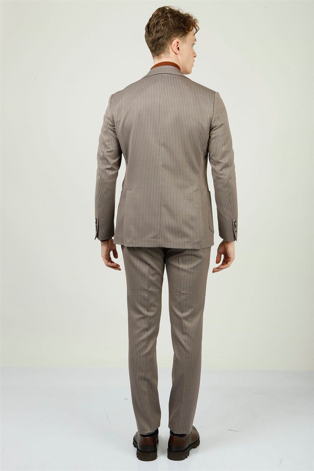 Bej Comfort Fit 6 Drop Takım Elbise
