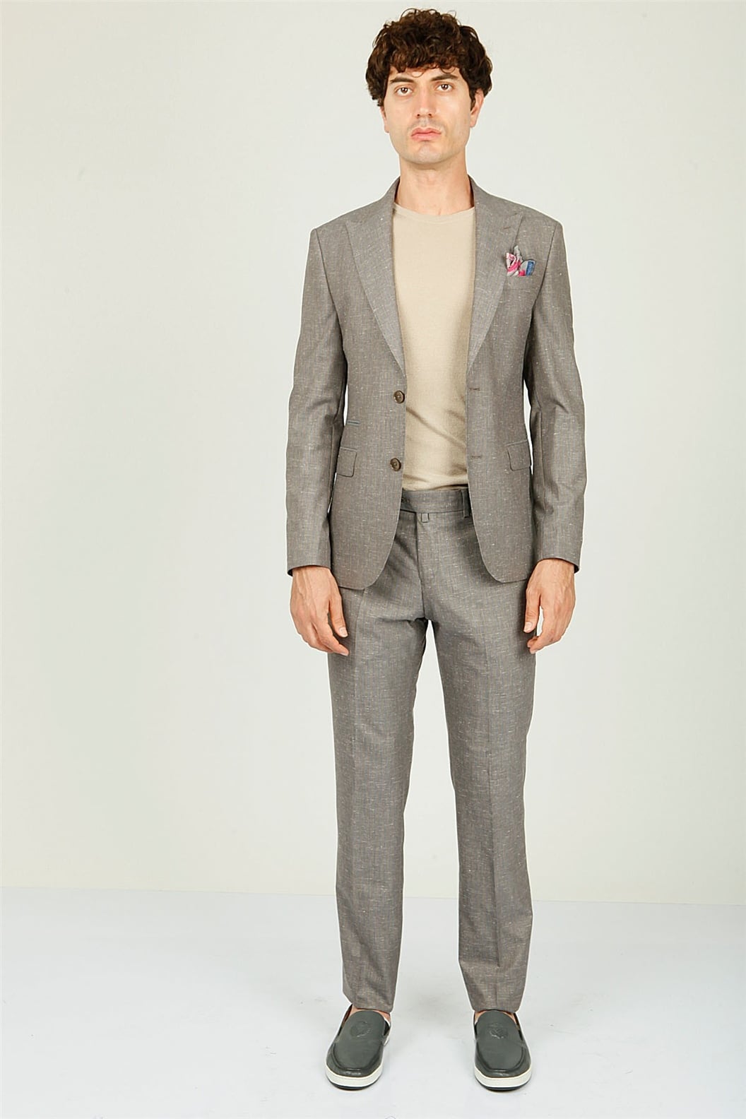 Bej Comfort Fit 6 Drop Takım Elbise