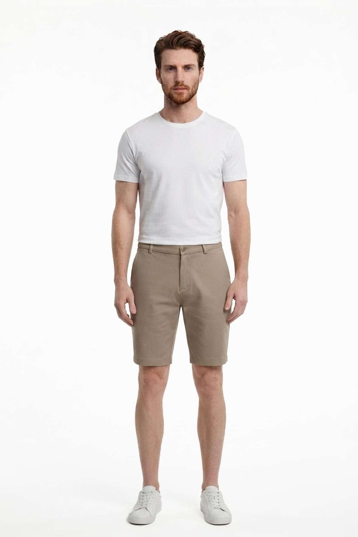 BEJ Comfort Fit Bermuda Şort