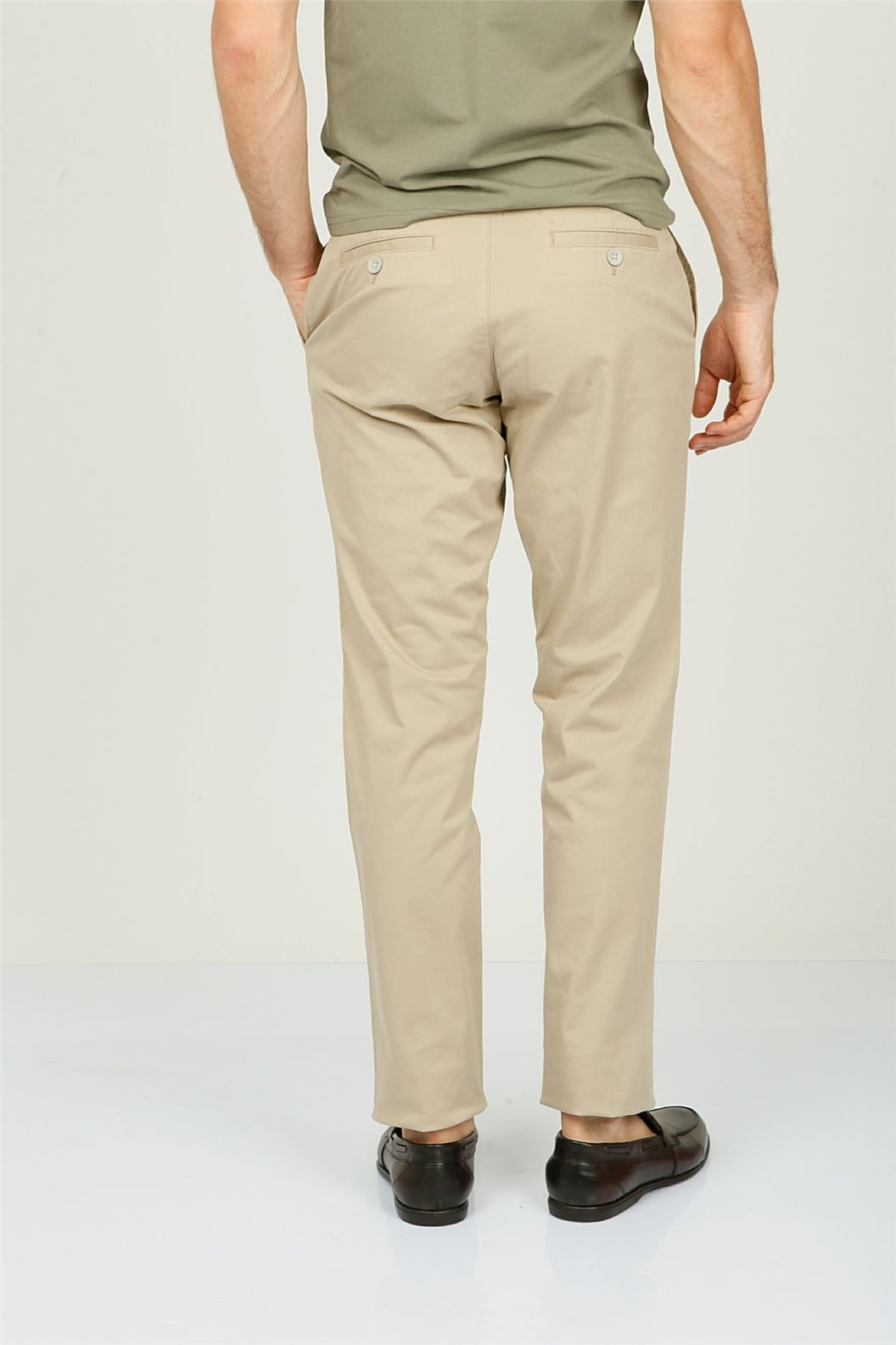 Bej Comfort Fit Chino Pantolon