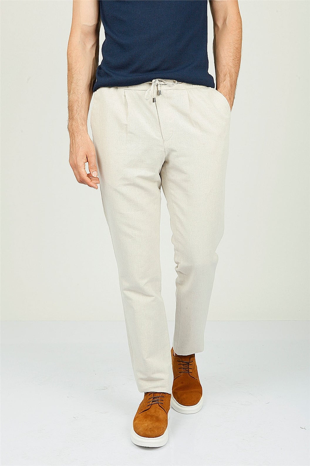 Bej Comfort Fit Jogger Pantolon