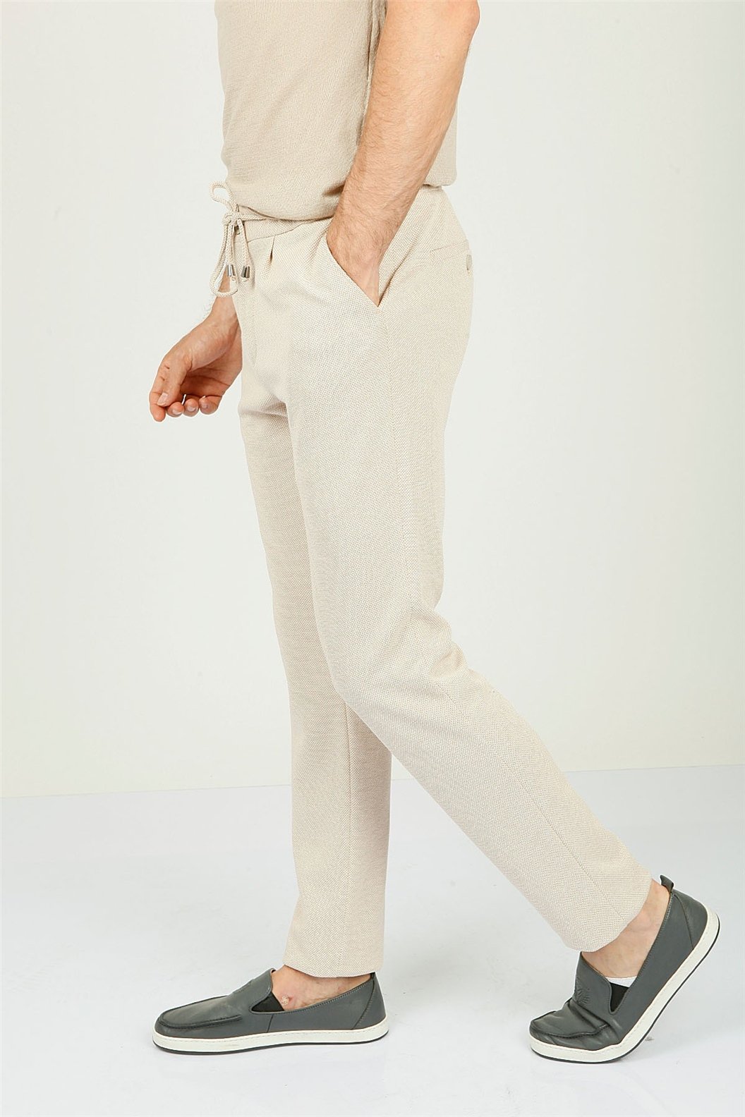 Bej Comfort Fit Jogger Pantolon