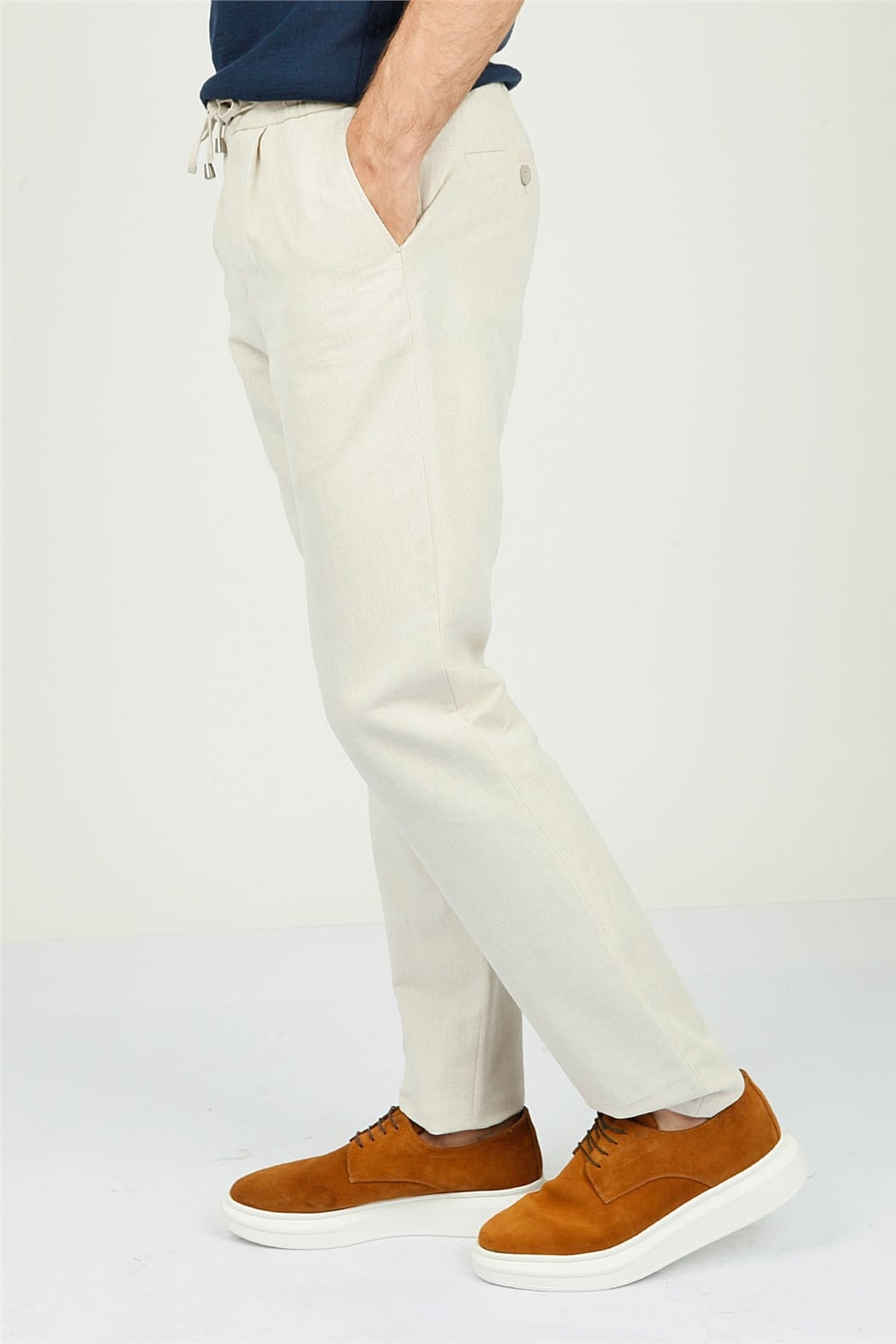 Bej Comfort Fit Jogger Pantolon