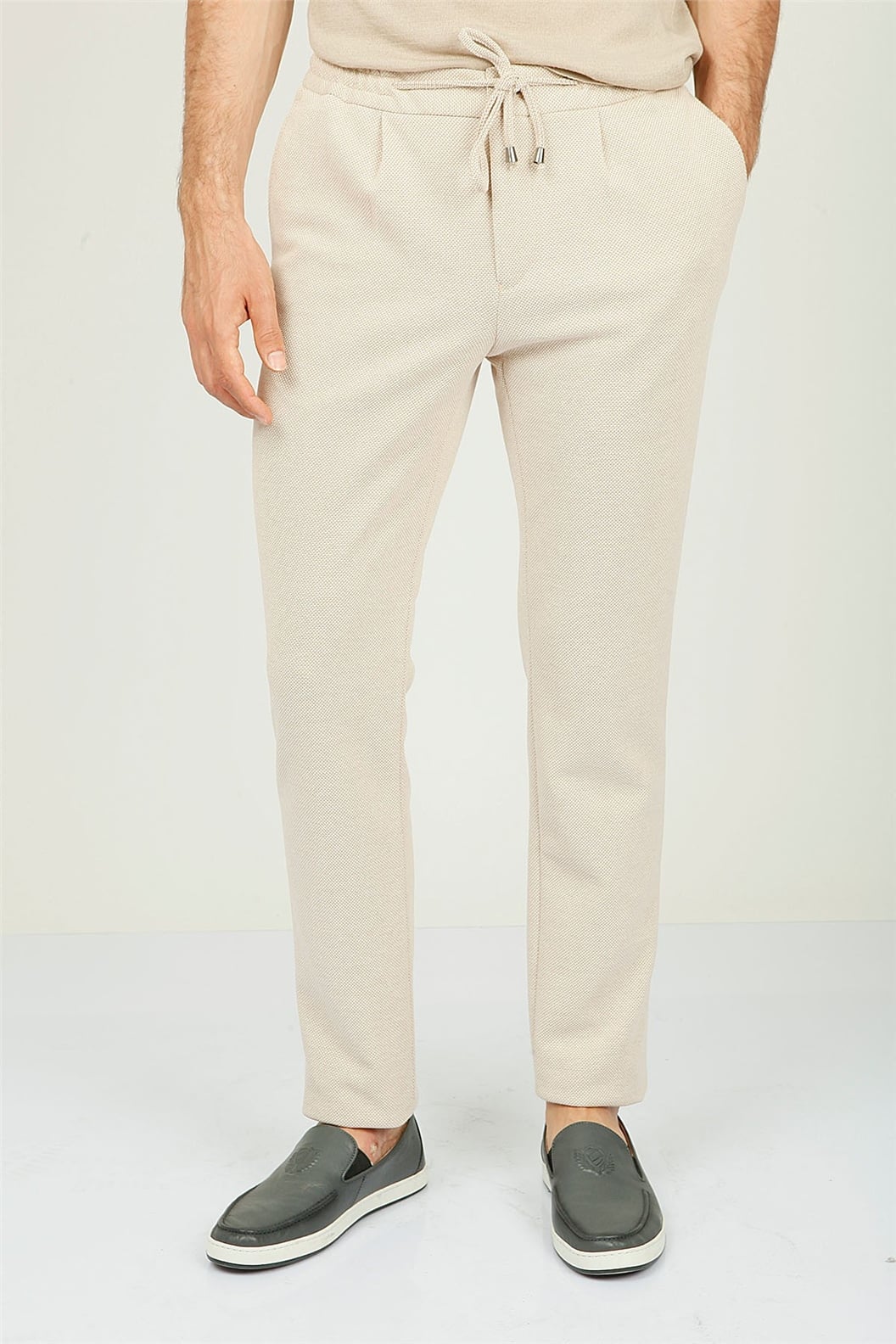 Bej Comfort Fit Jogger Pantolon