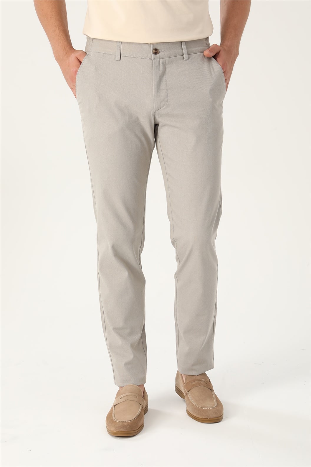 Bej Comfort Fit Pantolon