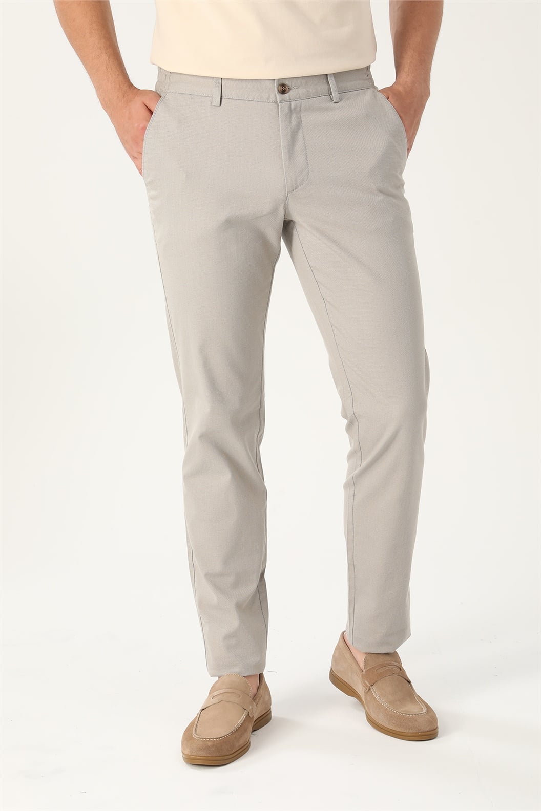 Bej Comfort Fit Pantolon