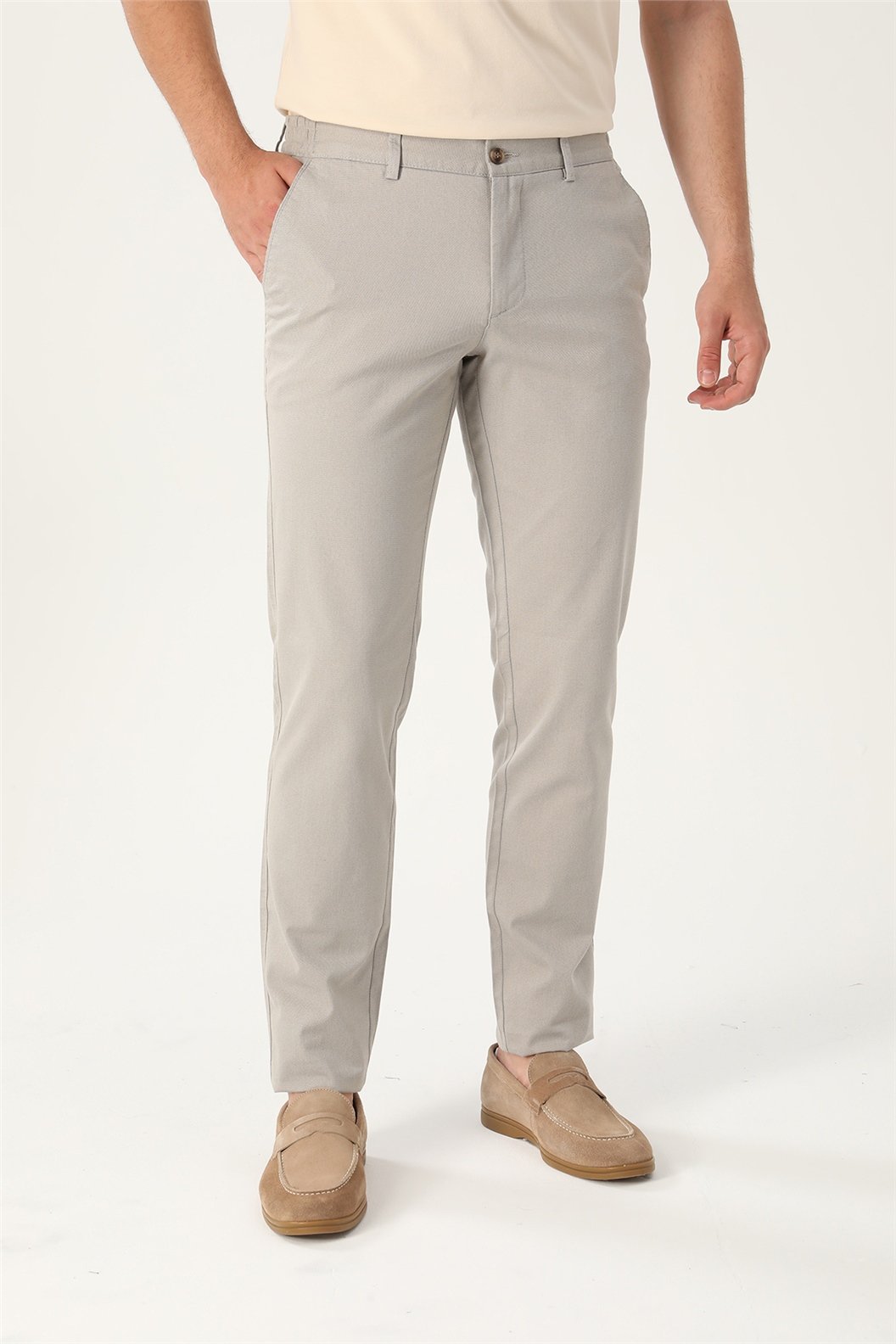 Bej Comfort Fit Pantolon