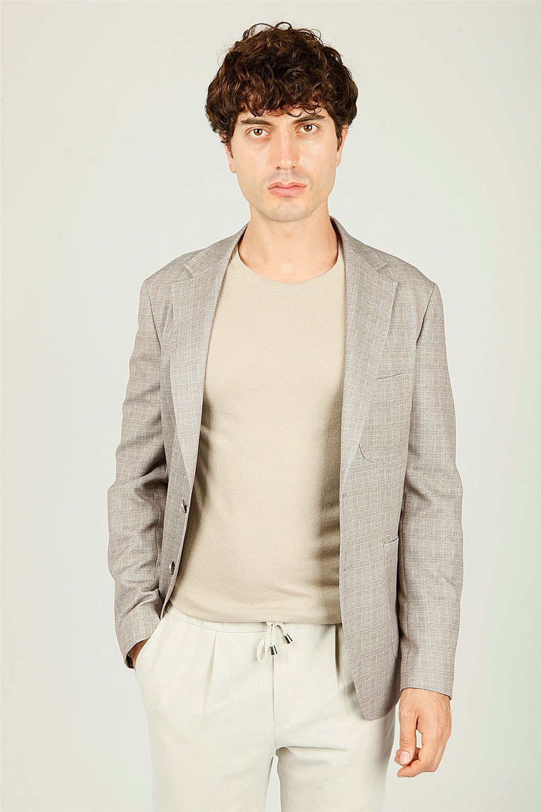 Bej Comfort Fit Soft 6 Drop Ceket