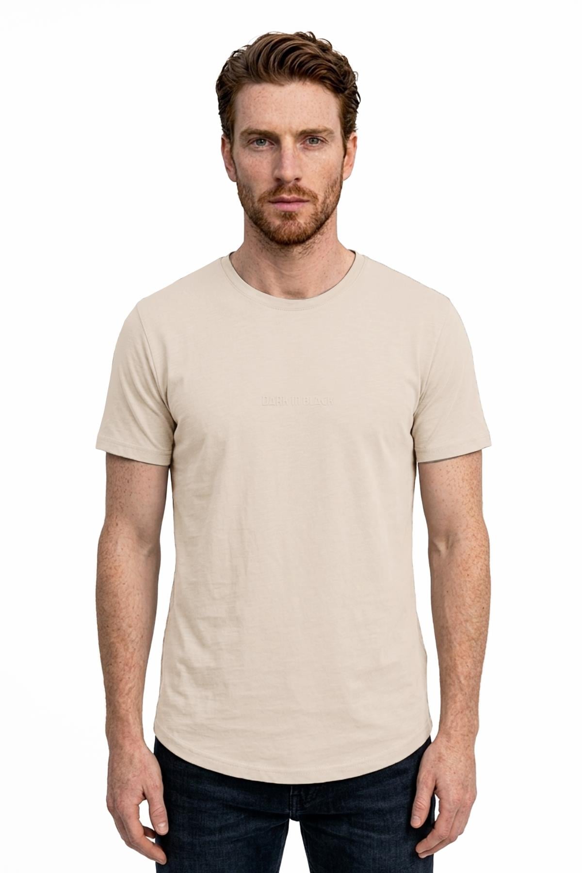 BEJ Dark In Black Modal Bisiklet Yaka T-shirt