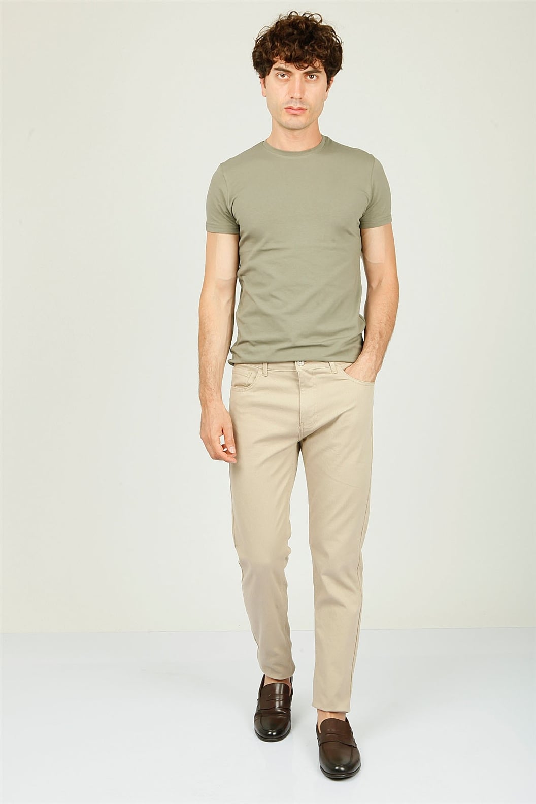 Bej Slim Fit 5 Cep Pantolon