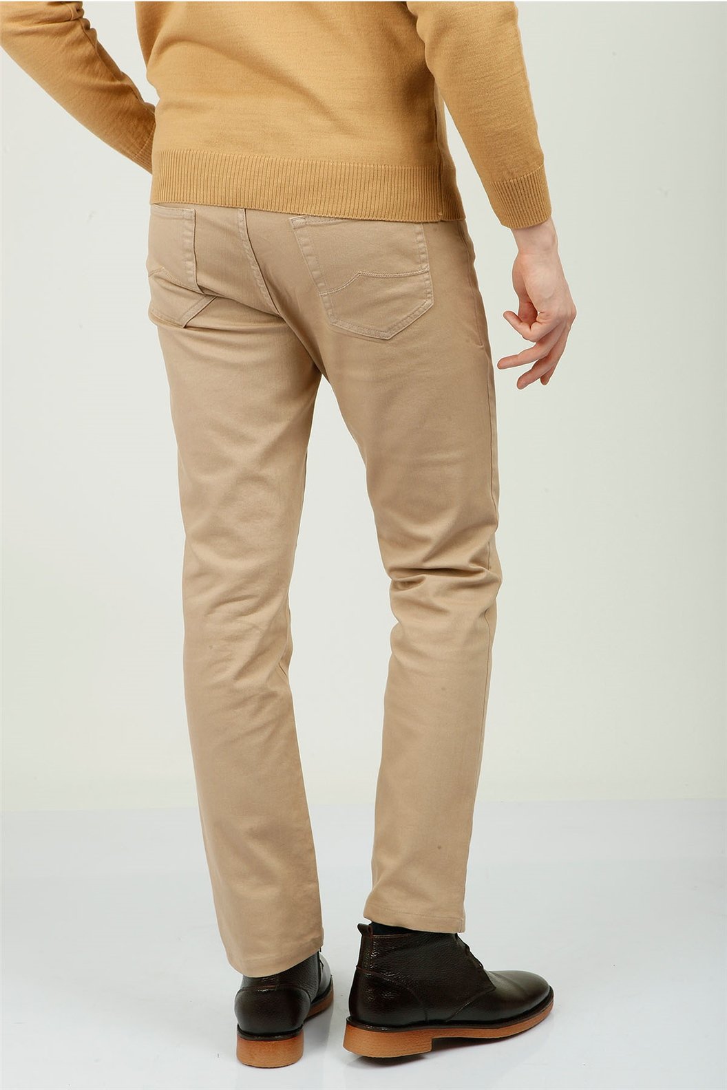 Bej Slim Fit Chino Pantolon