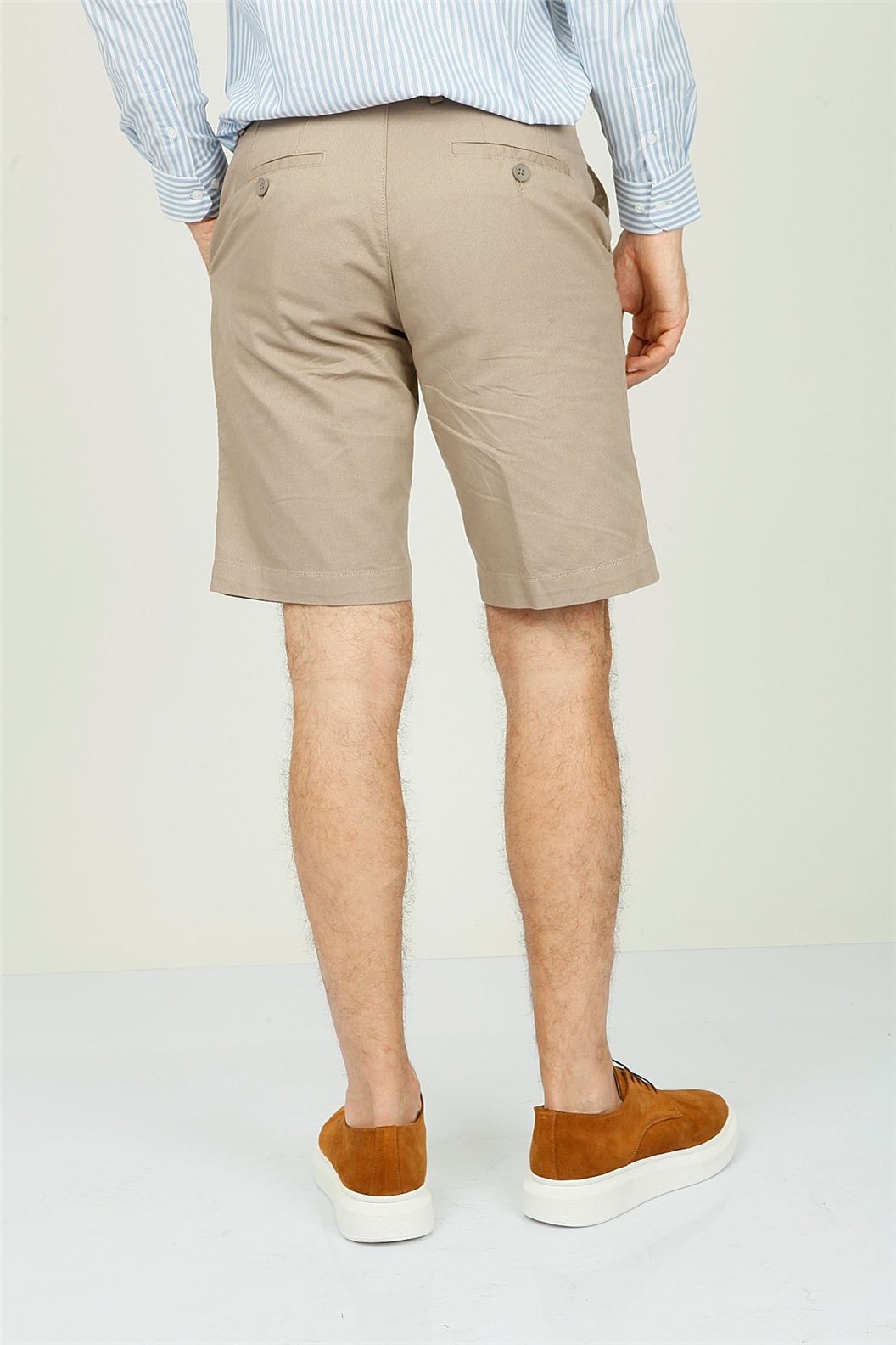 Bej Slim Fit  Deniz Şortu