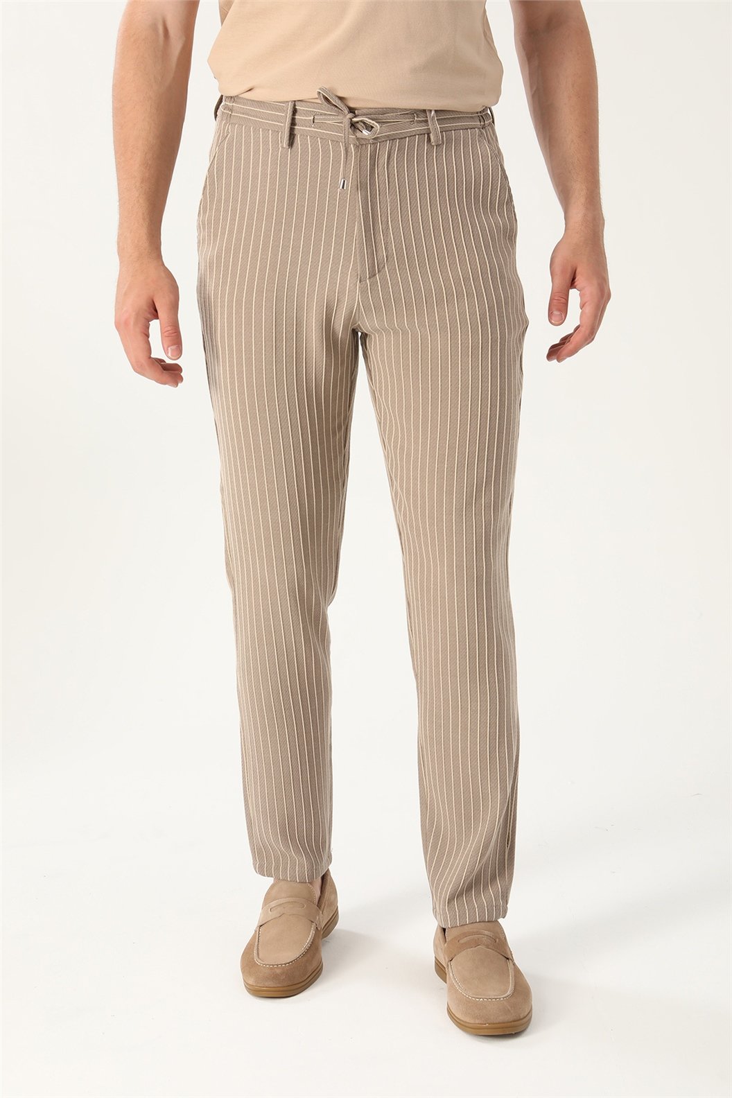 Bej Slim Fit Jogger Pantolon