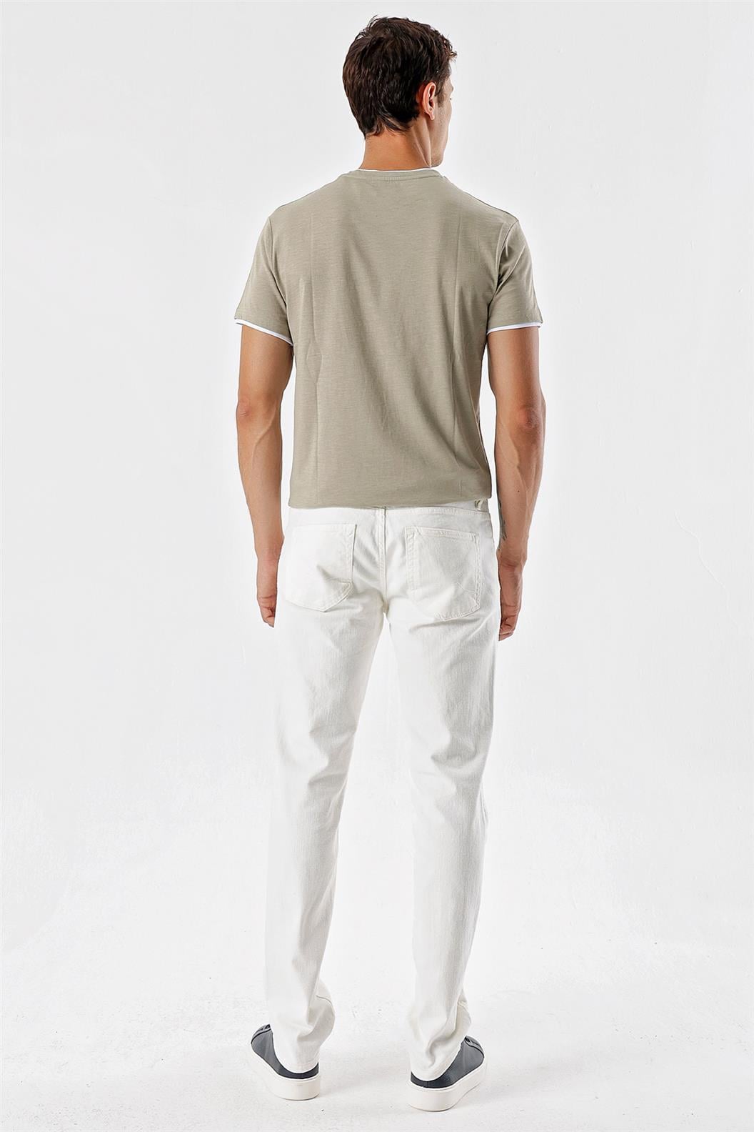 Beyaz Comfort Fit 5 Cep Pantolon
