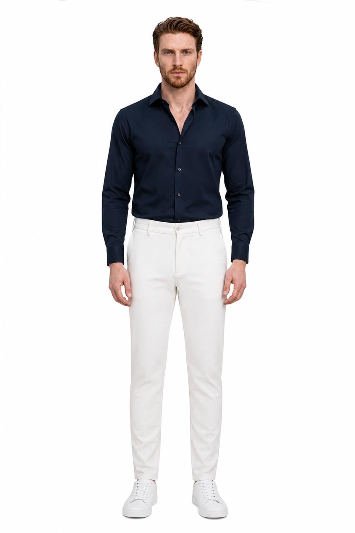 BEYAZ Comfort Fit Chino Pantolon