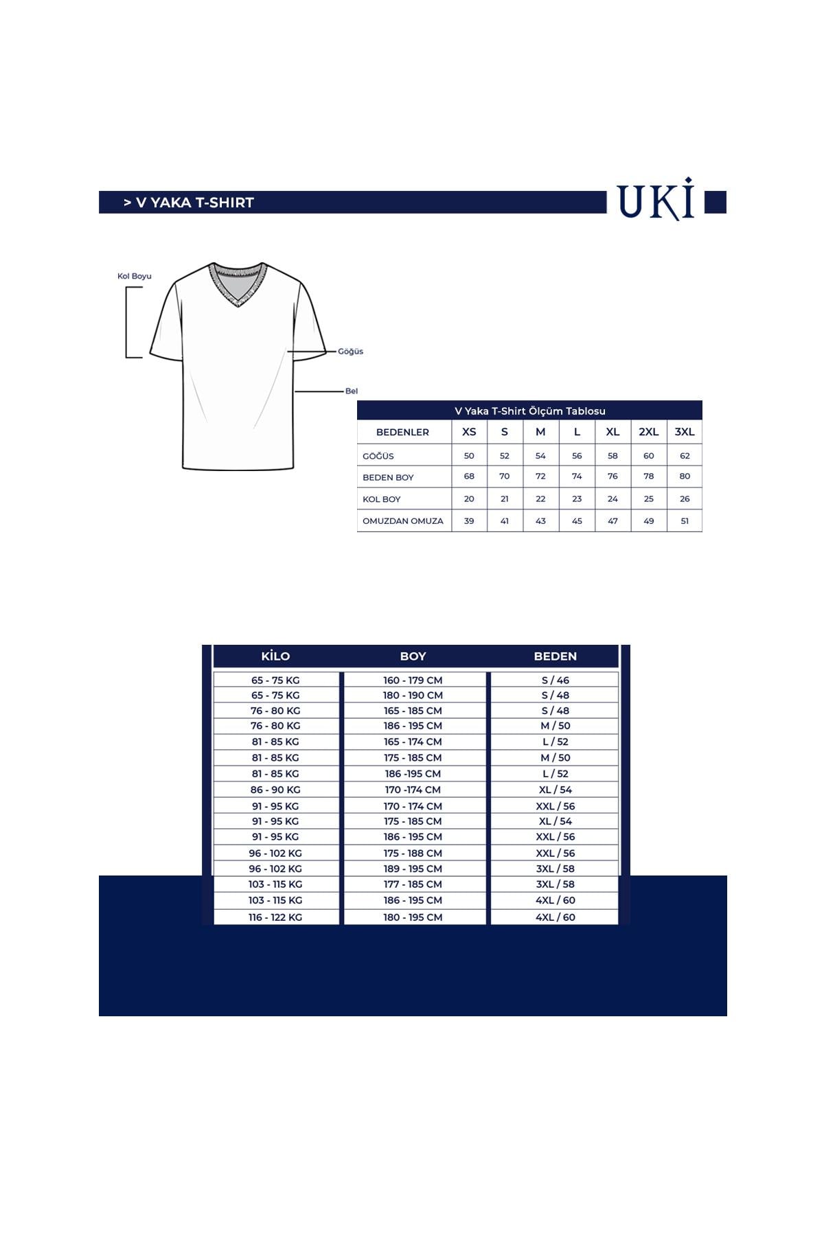 BEYAZ Comfort Fit V Yaka Basic T-Shirt