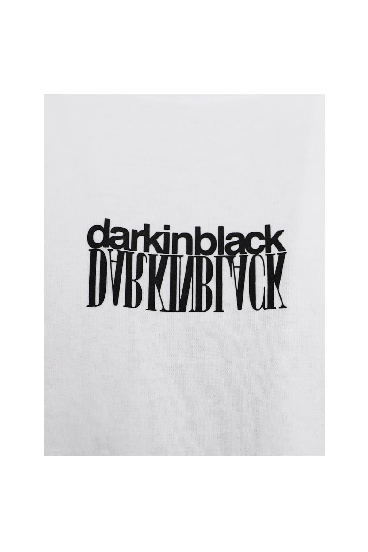 BEYAZ Dark In Black Baskılı Modal Bisiklet Yaka T-shirt
