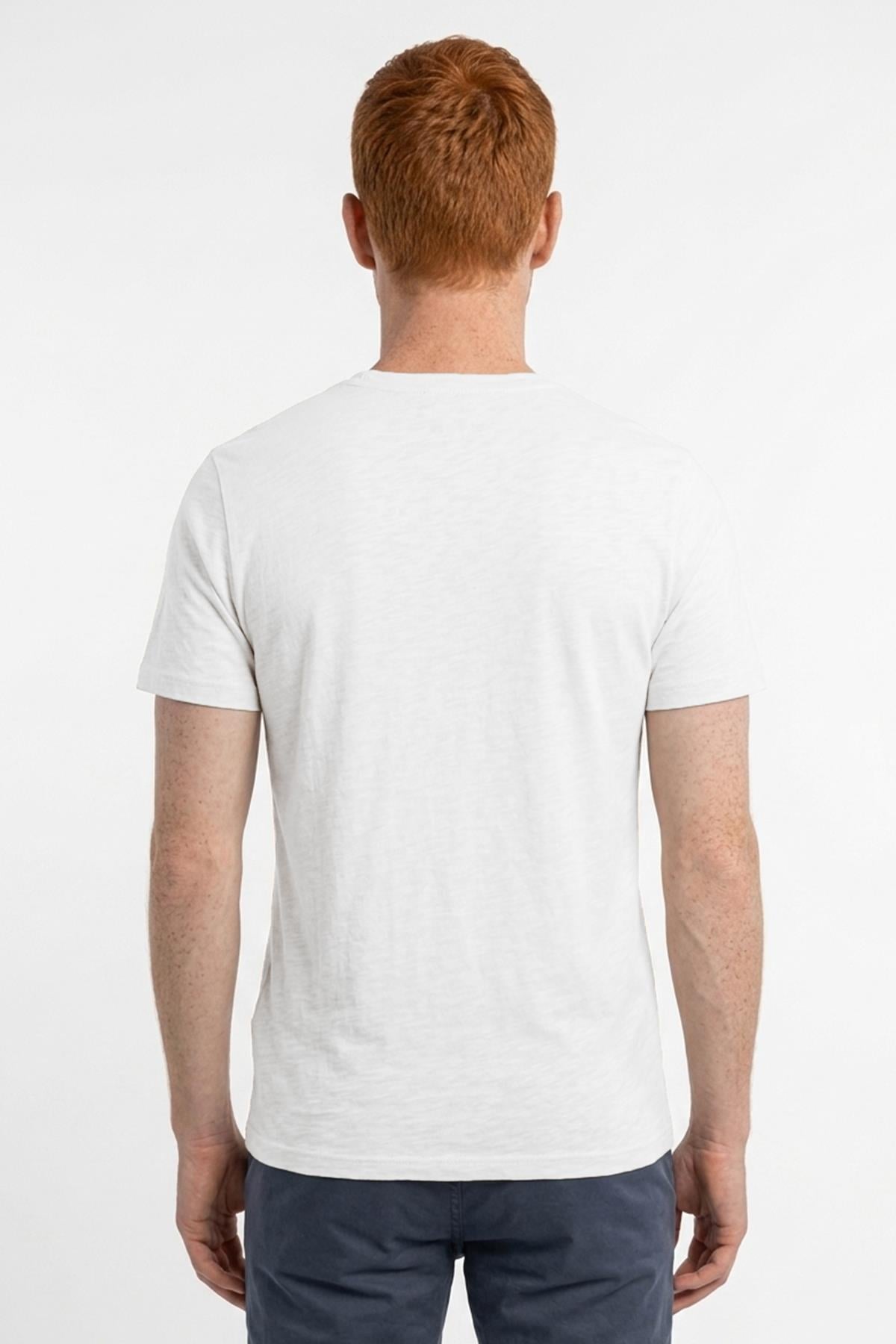 BEYAZ Denim Marker Modal Bisiklet Yaka T-shirt