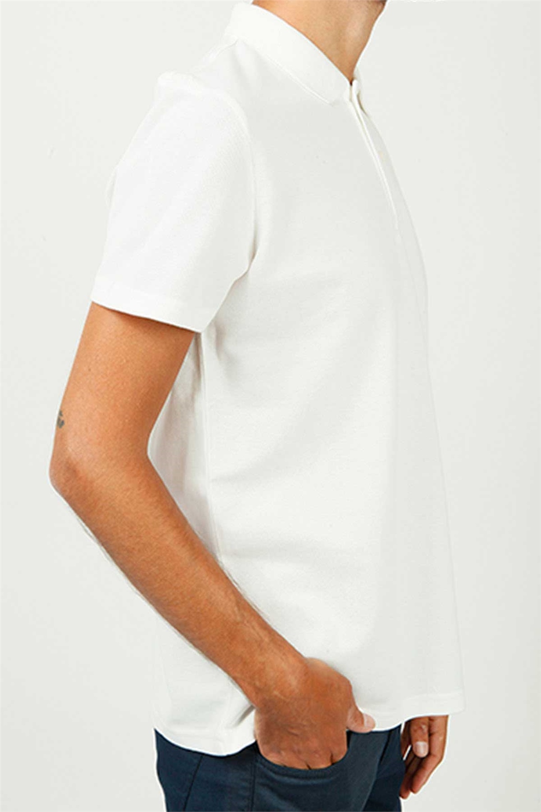 Beyaz Polo Yaka Comfort Fit Pike T-shirt