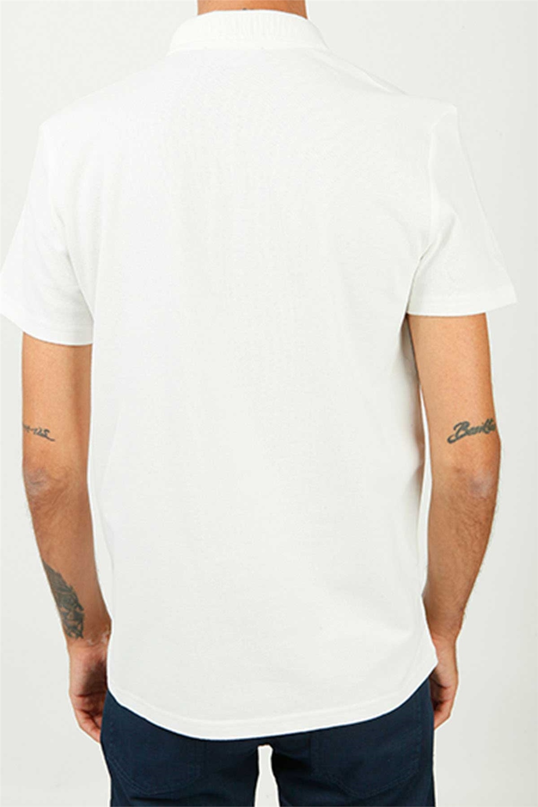 Beyaz Polo Yaka Comfort Fit Pike T-shirt