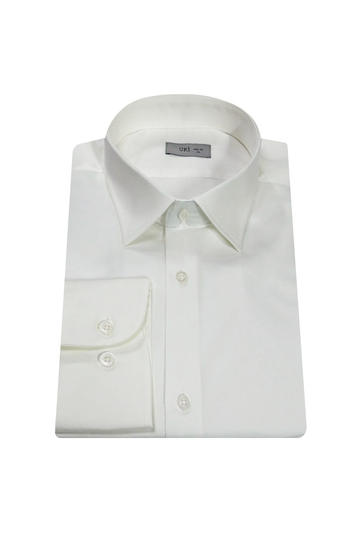 BEYAZ Saten Slim Fit Klasik Gömlek