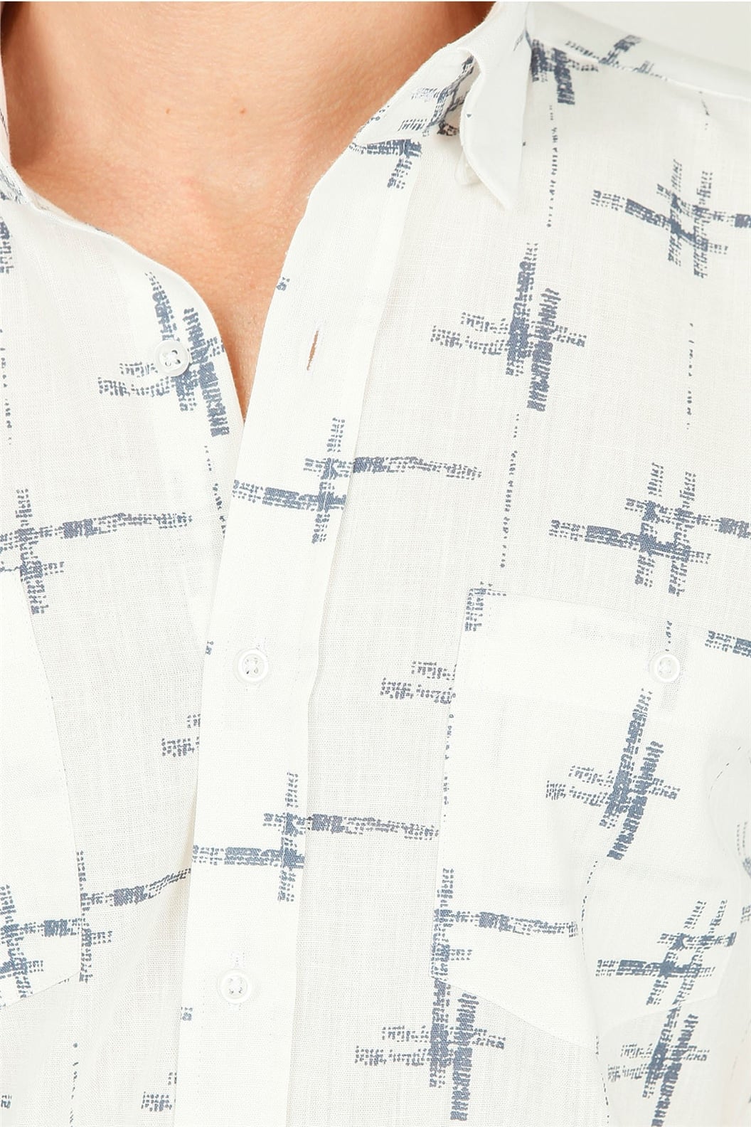 Beyaz Slim Fit Kısa Kol Gömlek